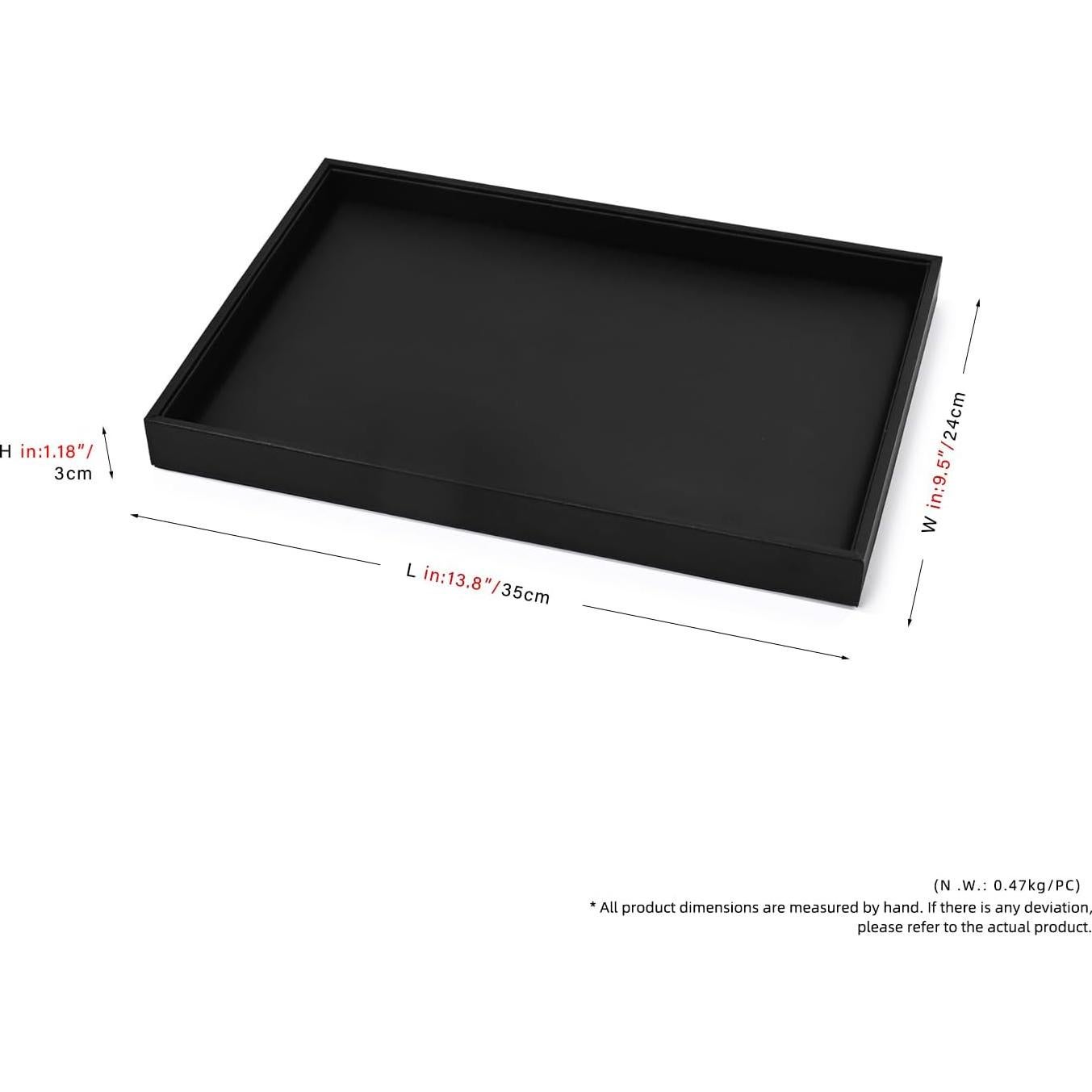 Bandeja de Joyería de Cuero PU Negro Woodten 35x24cm