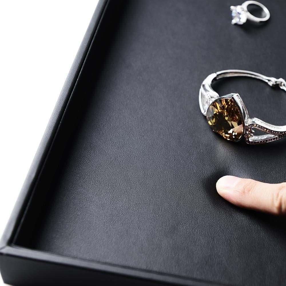 Bandeja de Joyería de Cuero PU Negro Woodten 35x24cm