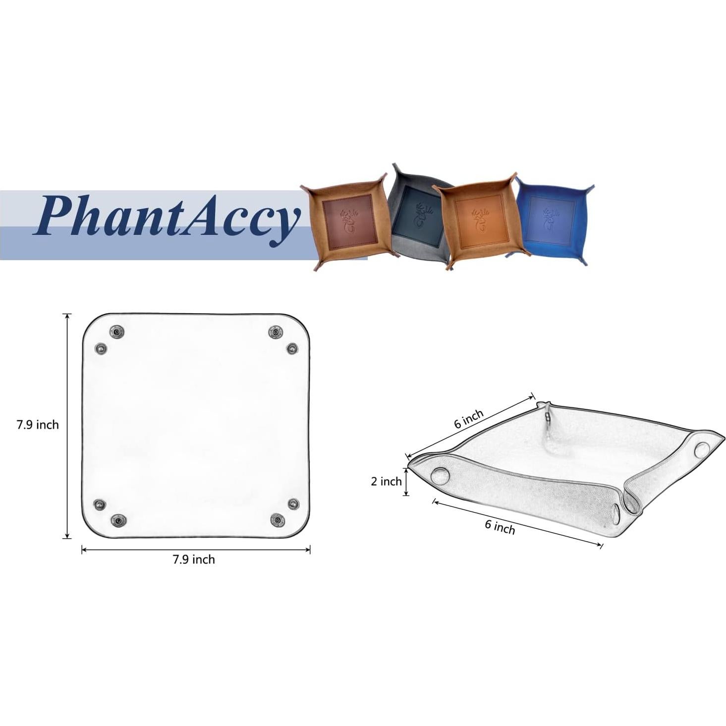 Organizador de Noche PhantAccy - Bandeja de Joyería Cuero Marrón