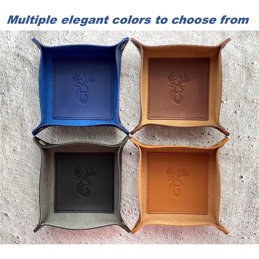 Organizador de Noche PhantAccy - Bandeja de Joyería Cuero Marrón