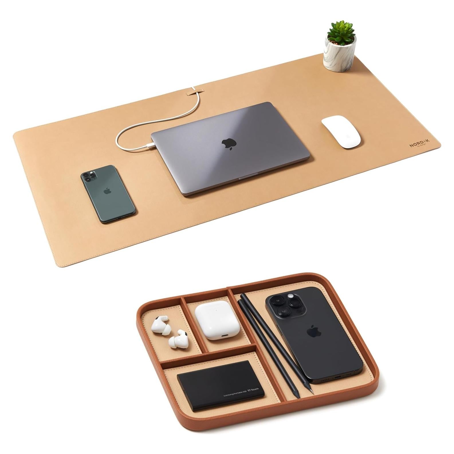 Alfombrilla de Escritorio y Bandeja de Valet Nordik Beige