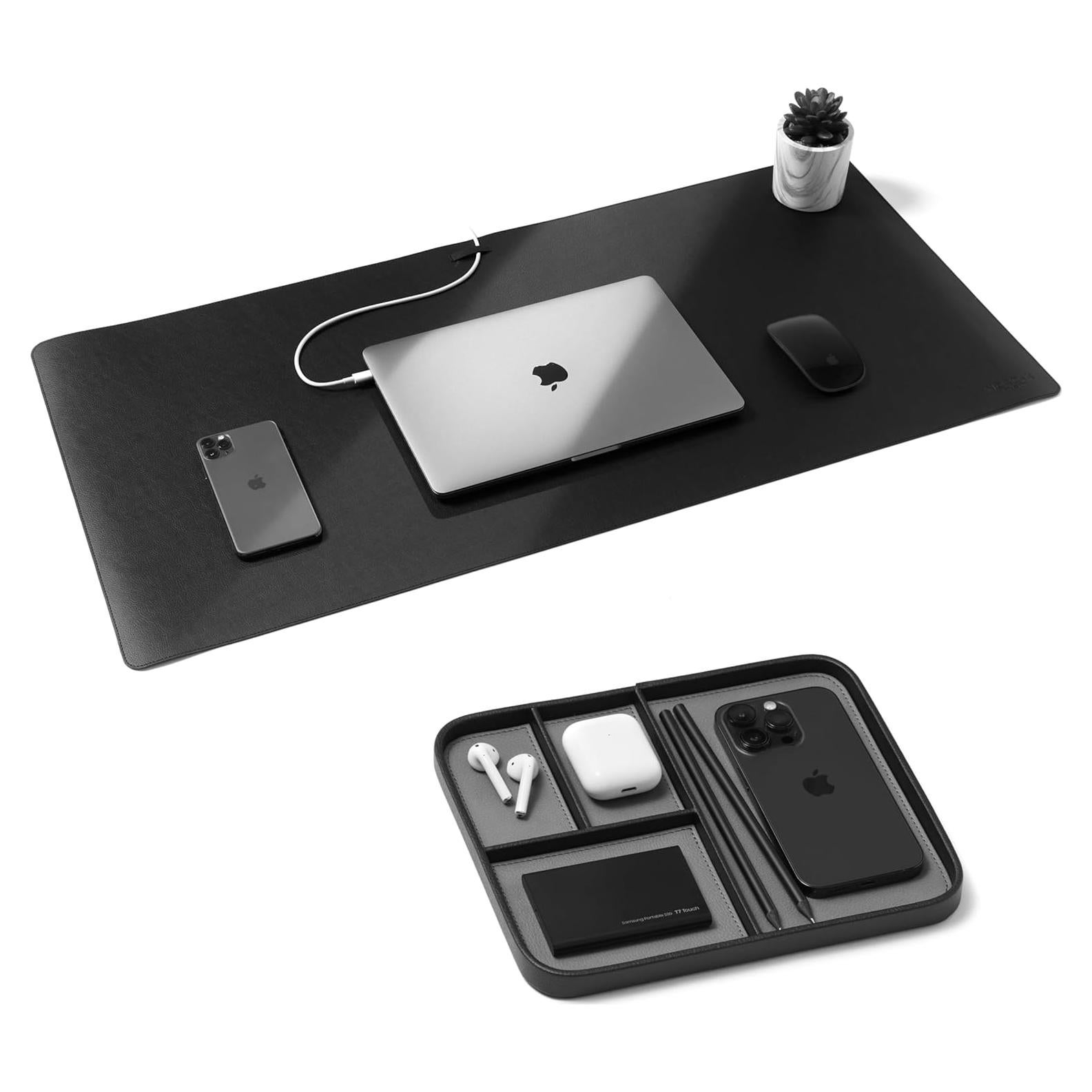 Alfombrilla de Escritorio y Bandeja de Valet Nordik - Negro