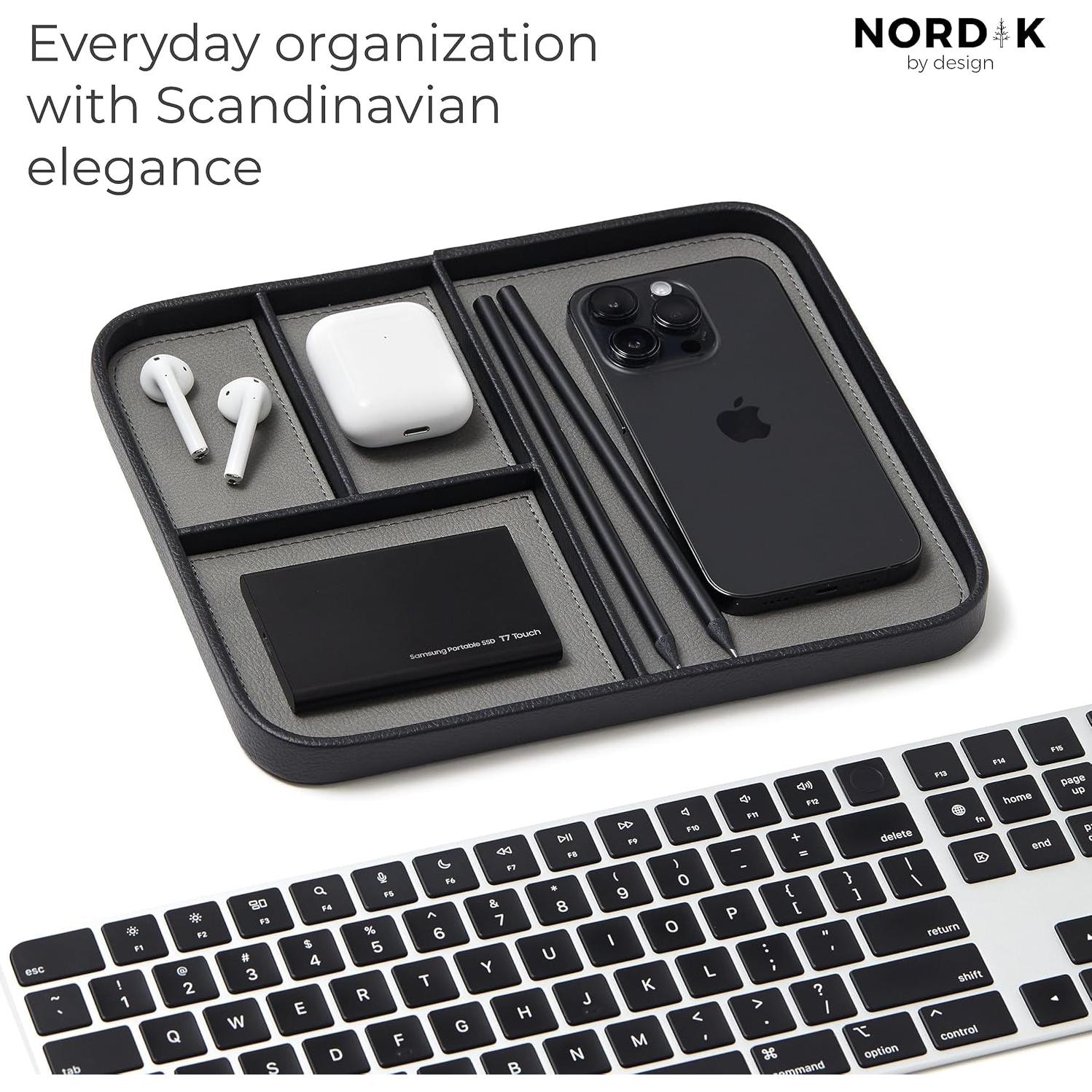 Alfombrilla de Escritorio y Bandeja de Valet Nordik - Negro