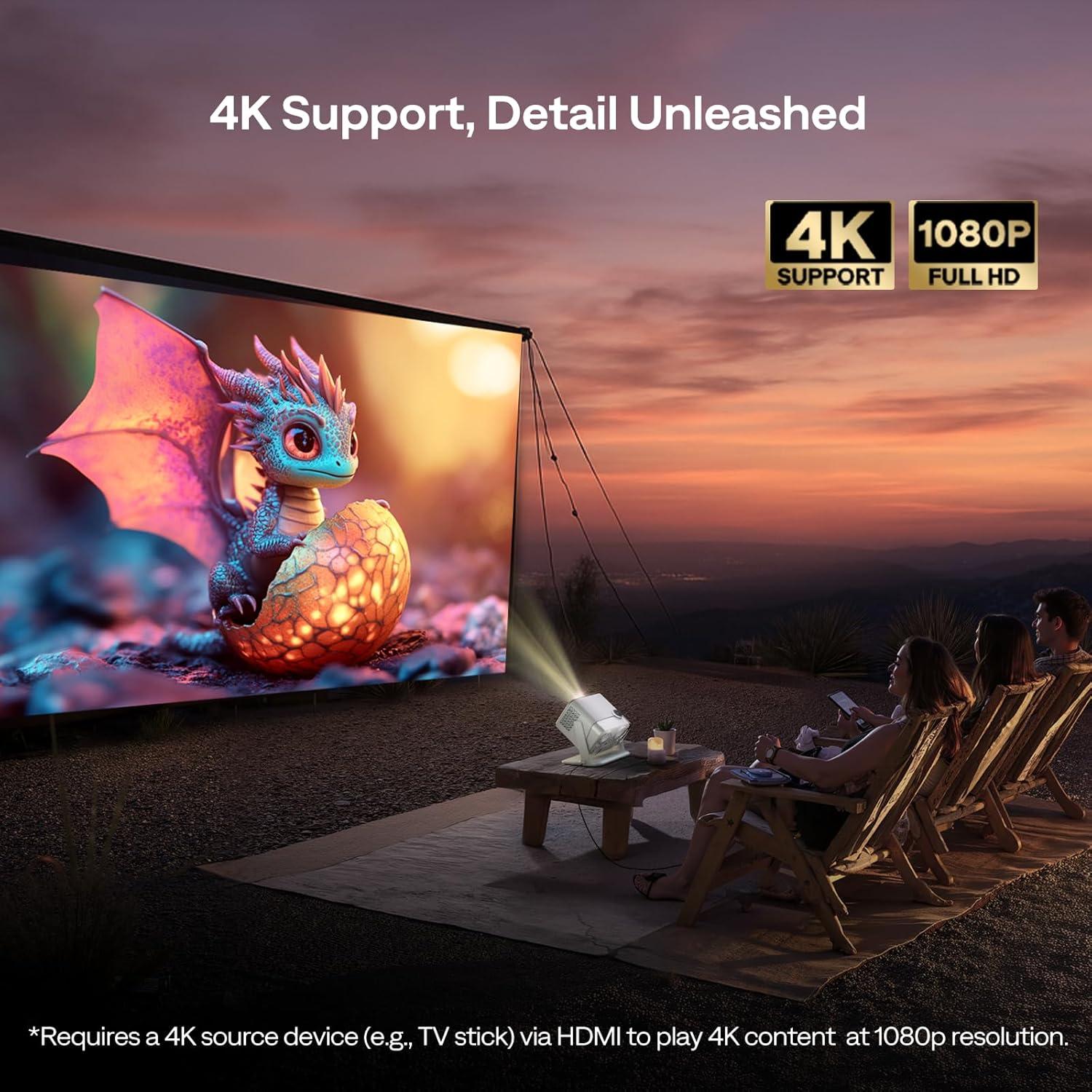 Proyector Inteligente Aurzen BOOM Mini 4K WiFi Bluetooth 20W