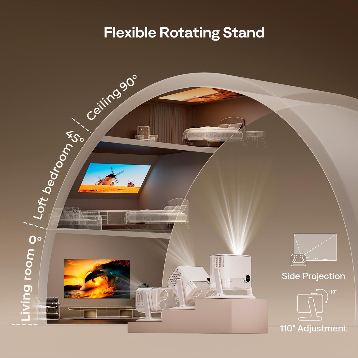 Proyector Inteligente Aurzen BOOM Mini 4K WiFi Bluetooth 20W