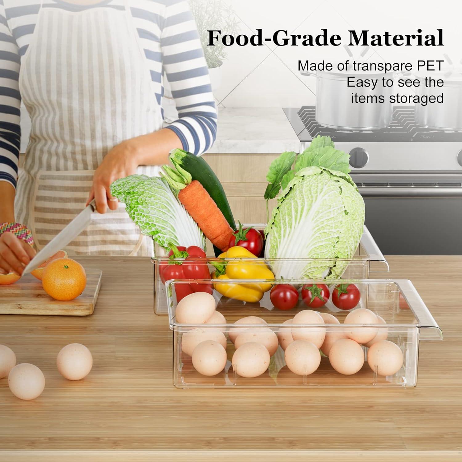 Organizador de Cajones para Refrigerador SNSLXH 2 Pack - Transparente