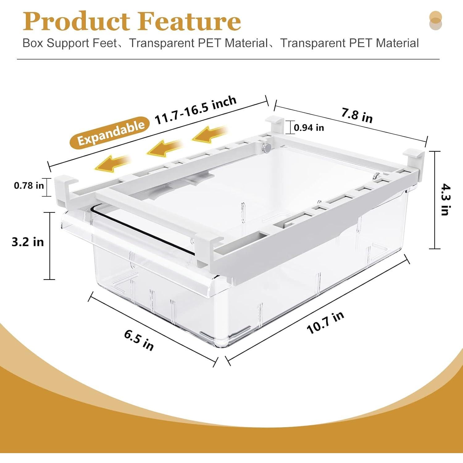 Organizador de Cajones para Refrigerador SNSLXH 2 Pack - Transparente