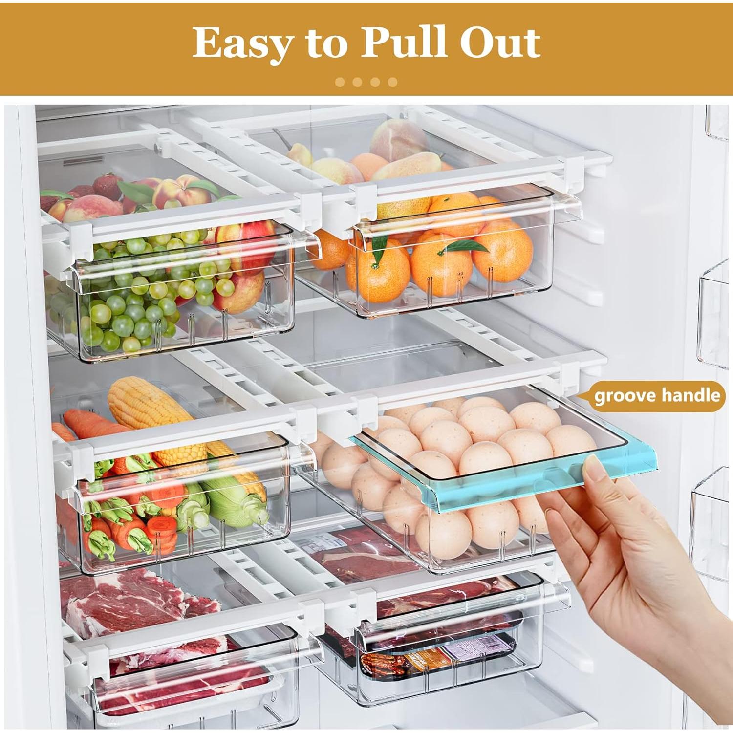 Organizador de Cajones para Refrigerador SNSLXH 2 Pack - Transparente