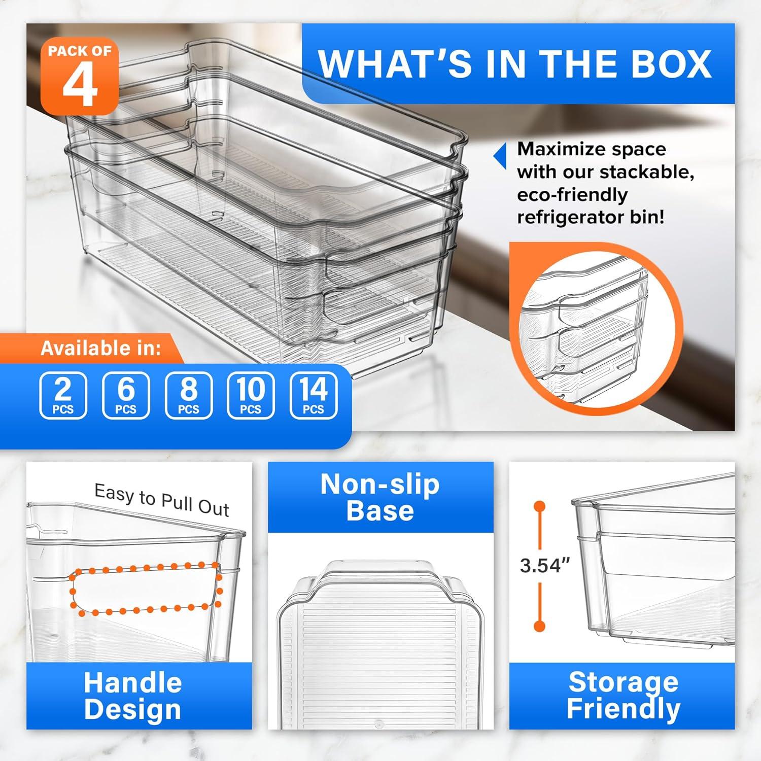 Contenedores Apilables LifeMaster - 4 Piezas 9 cm Transparente