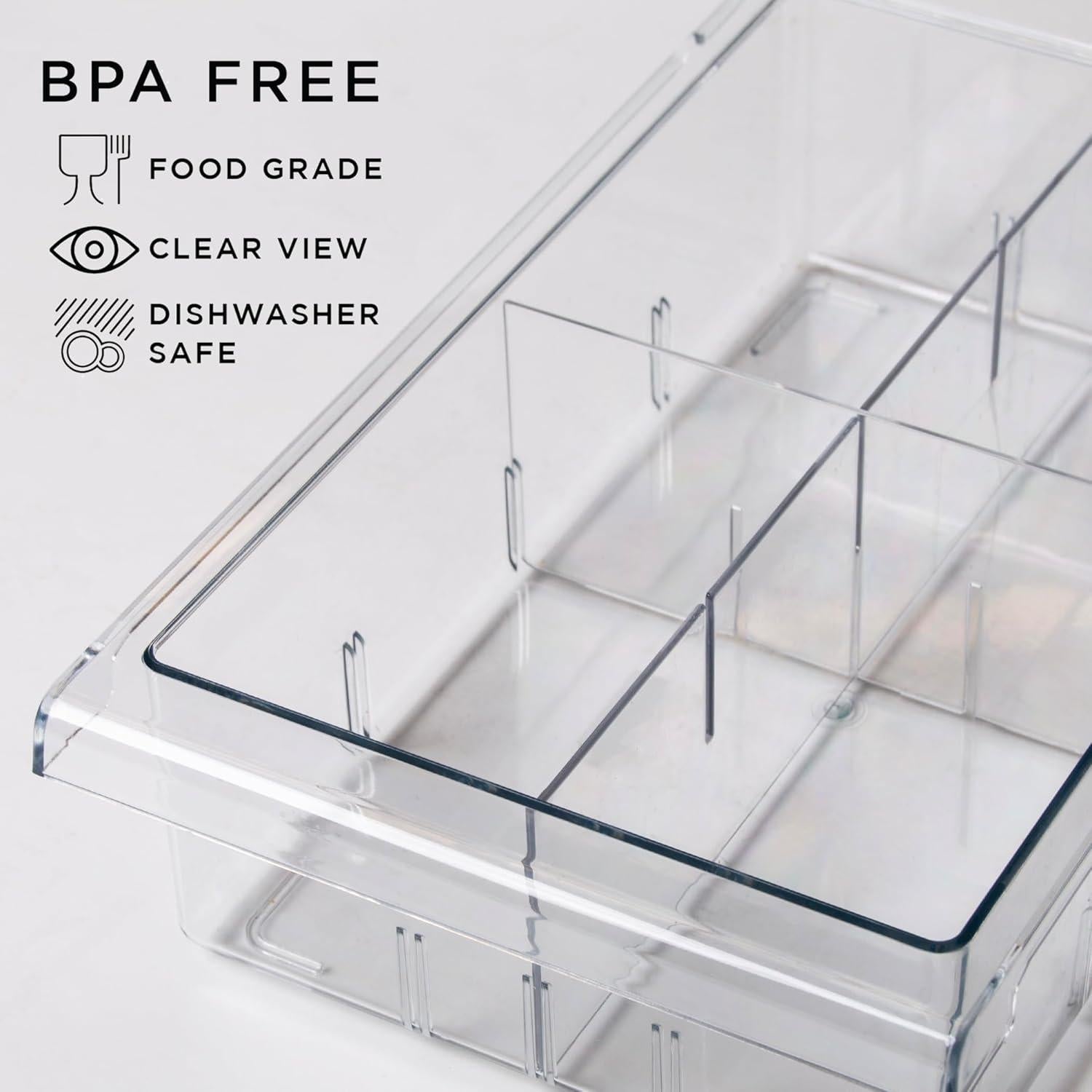 Organizador de Refrigerador BINO Transparente 4 Compartimentos