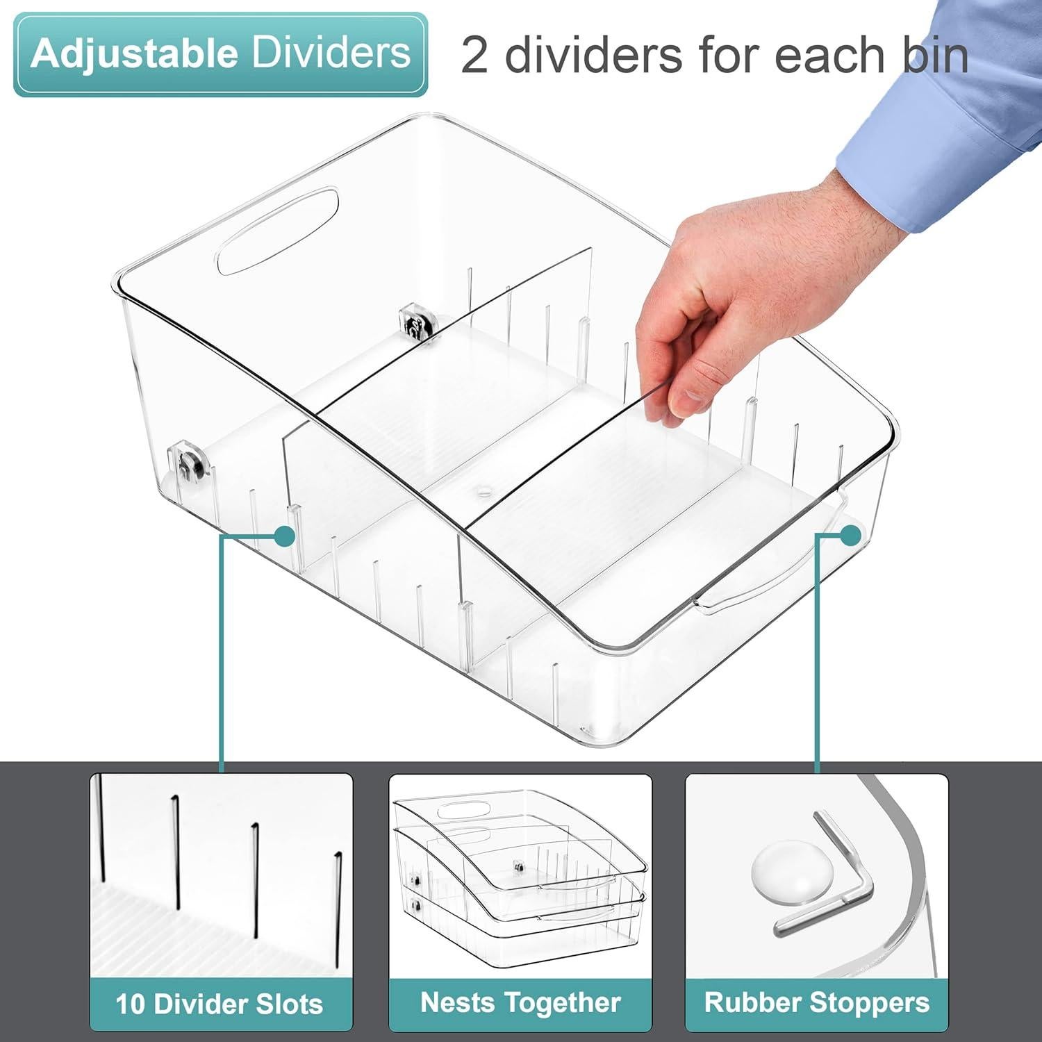 Organizador de Nevera Sorbus Grande con Ruedas - 2 Paquete