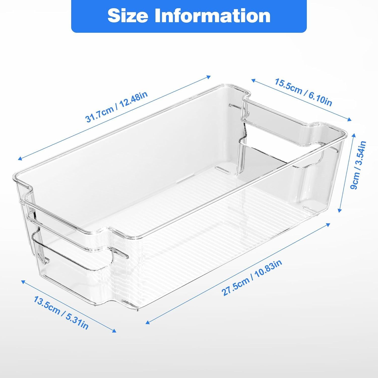 Paquete de 6 Contenedores Organizadores Transparentes MERATIA 31.5x15.5 cm