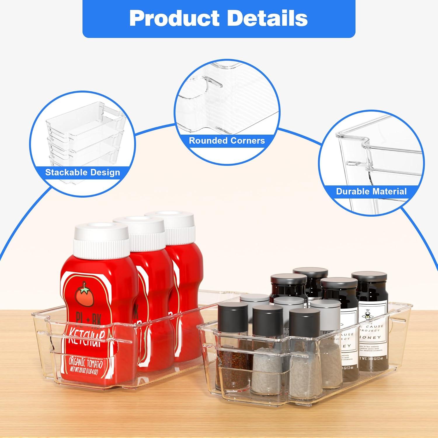 Paquete de 6 Contenedores Organizadores Transparentes MERATIA 31.5x15.5 cm