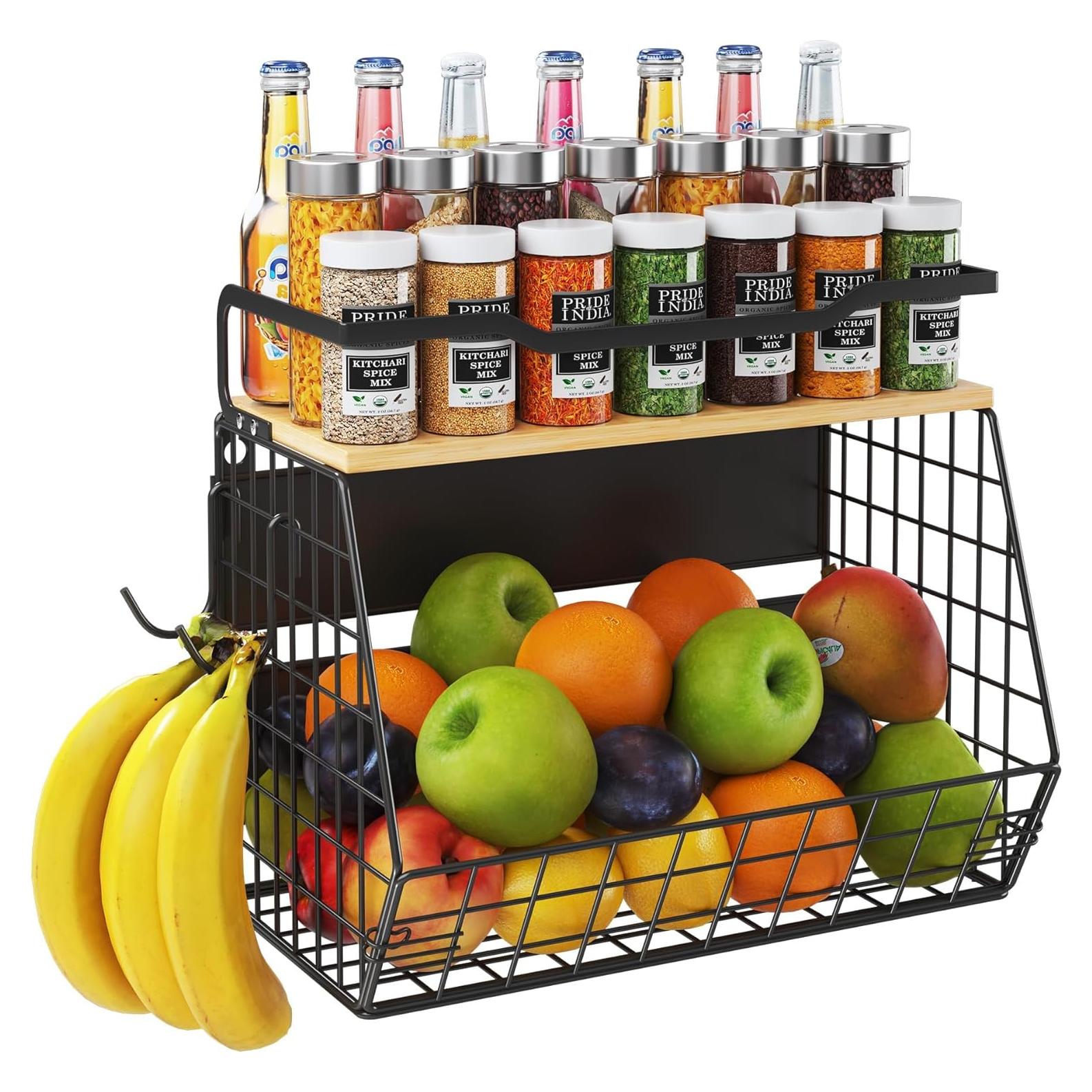 Estante Magnético para Nevera Litwaro Negro 35x17.2x30cm