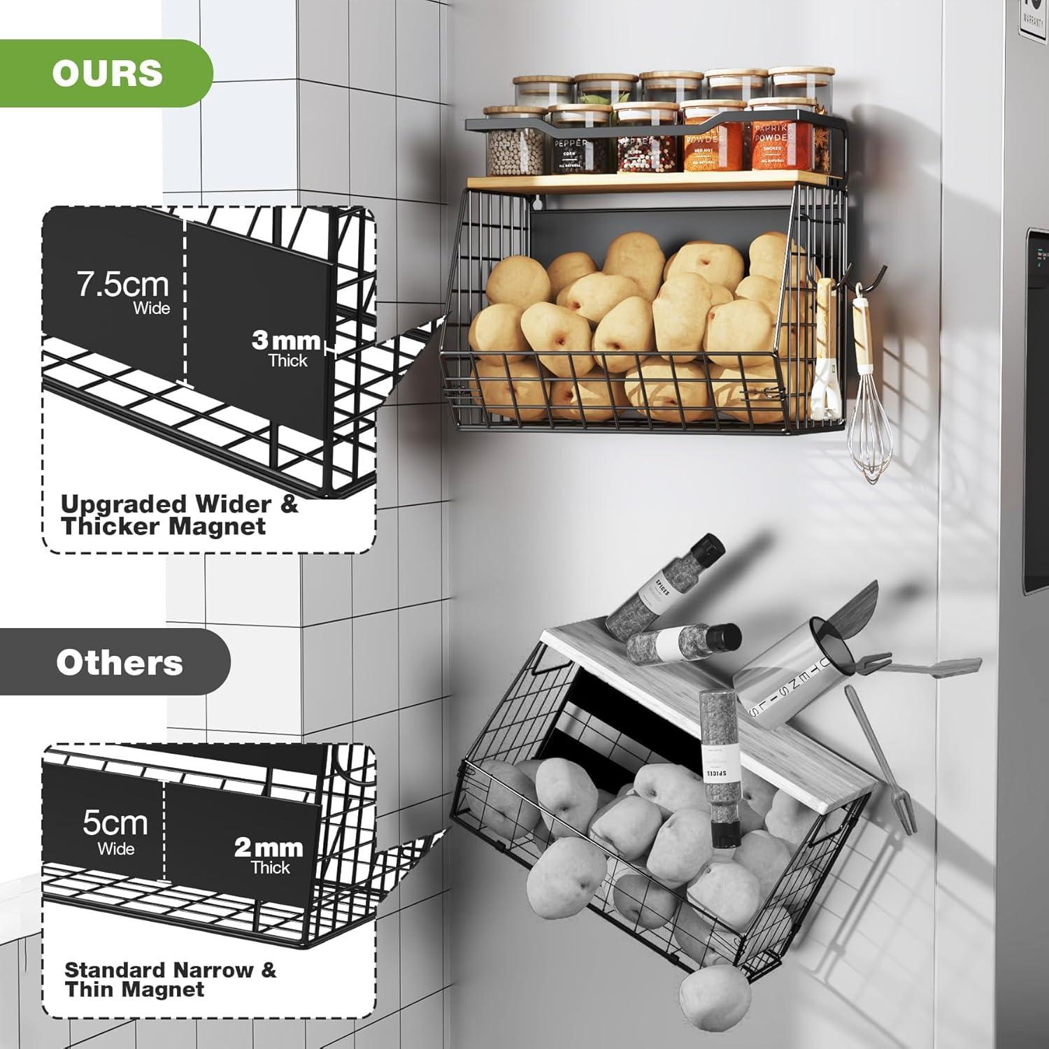 Estante Magnético para Nevera Litwaro Negro 35x17.2x30cm