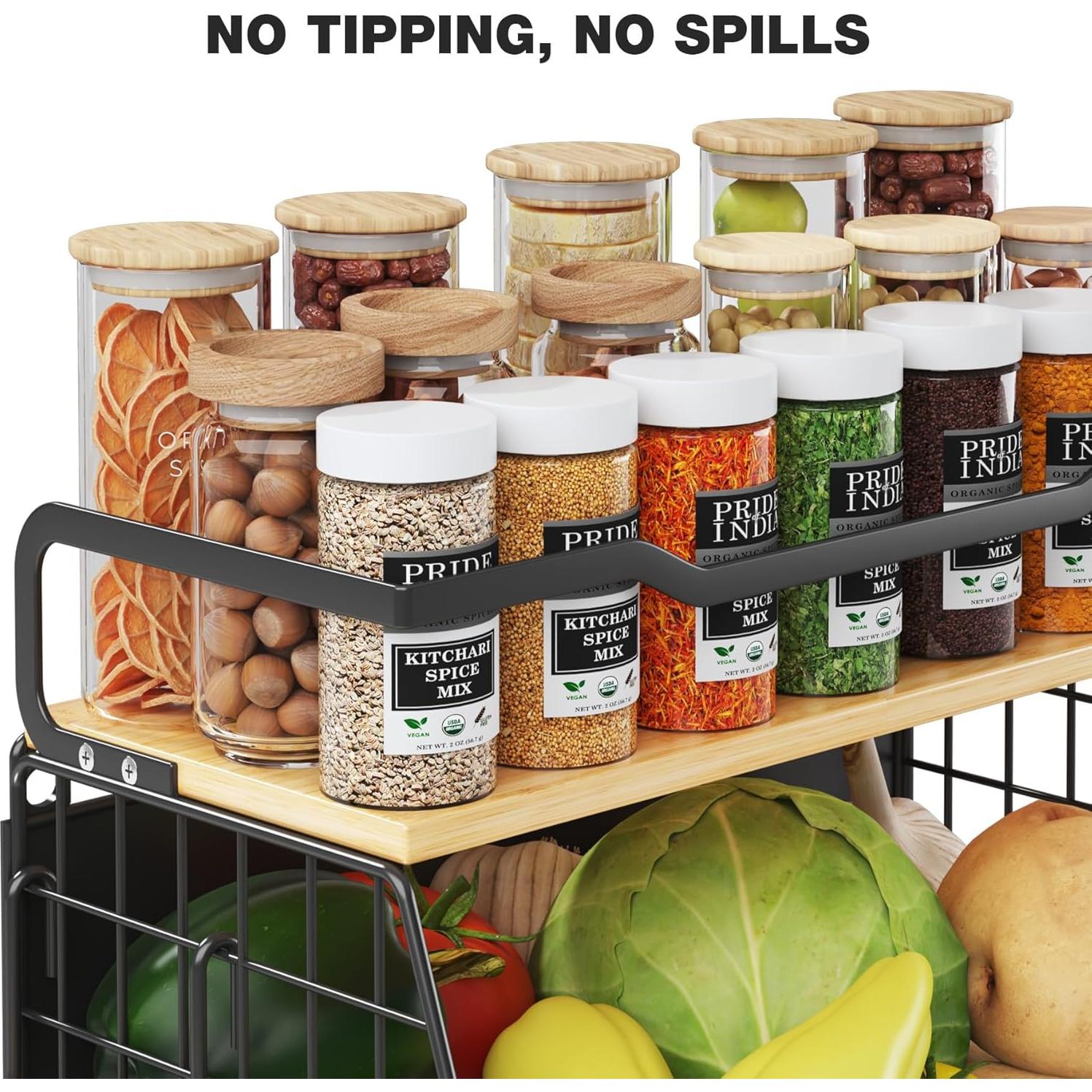 Estante Magnético para Nevera Litwaro Negro 35x17.2x30cm