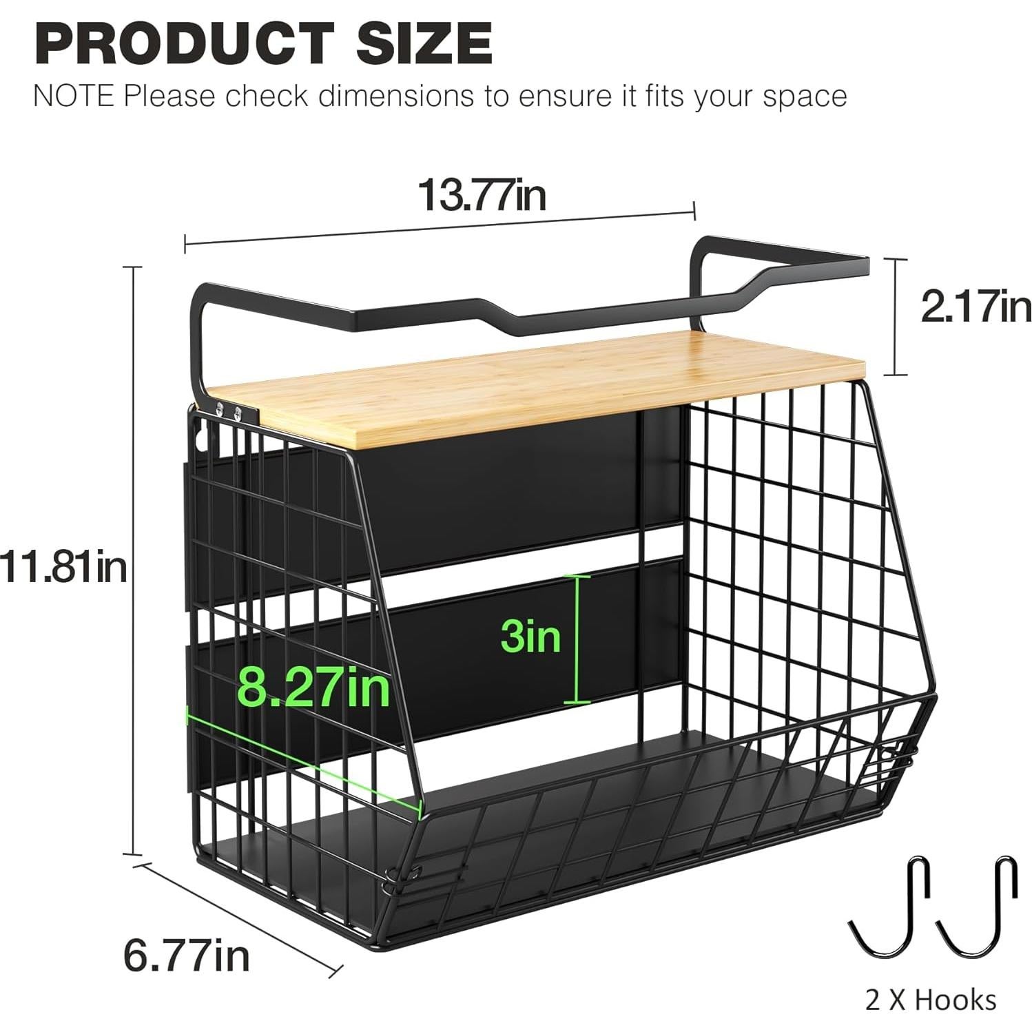 Estante Magnético para Nevera Litwaro Negro 35x17.2x30cm