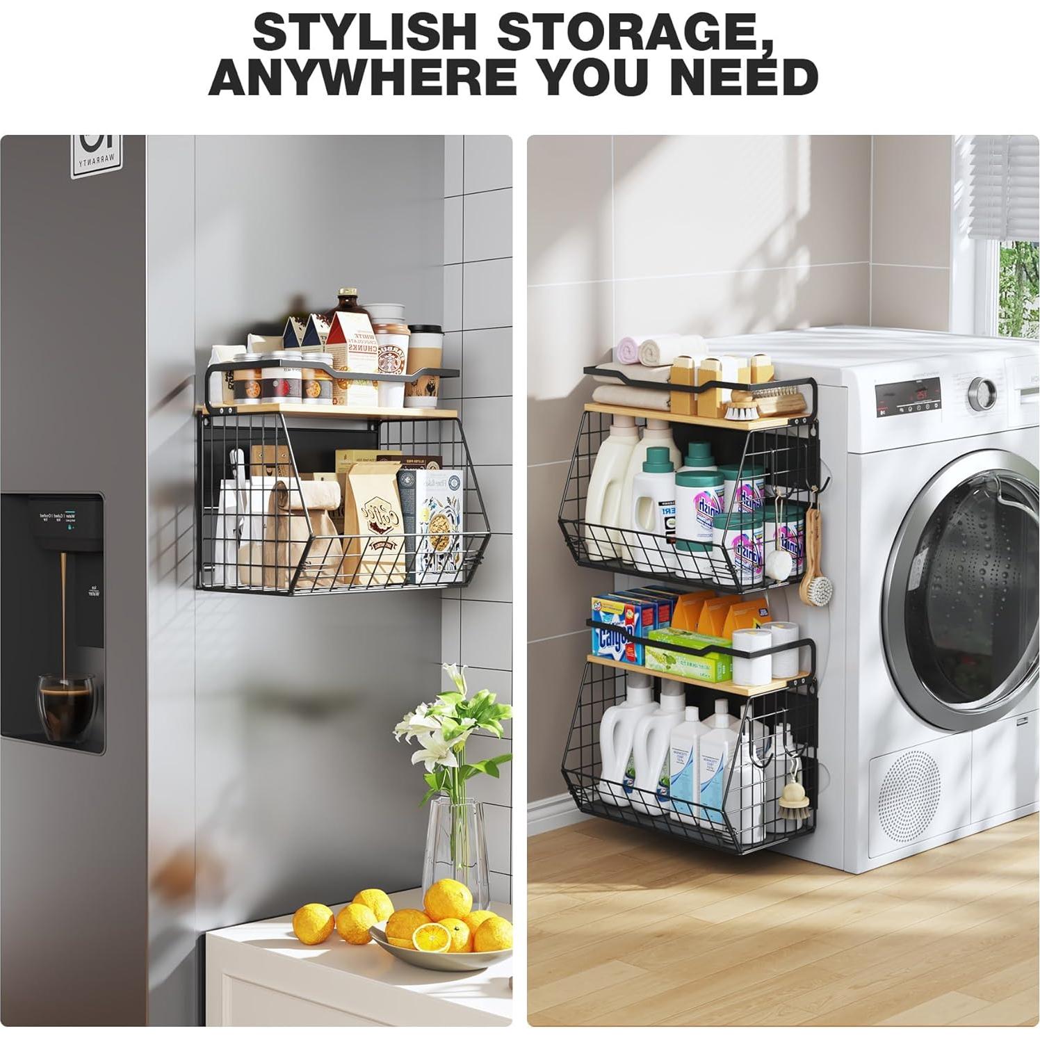 Estante Magnético para Nevera Litwaro Negro 35x17.2x30cm