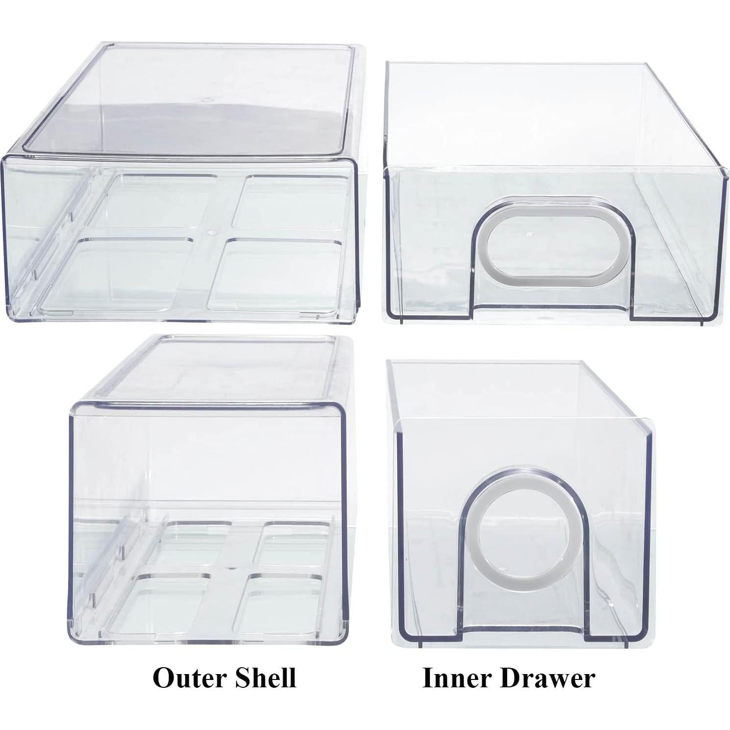 Organizadores de Refrigerador UNIKON 6 Piezas Apilables Blancos