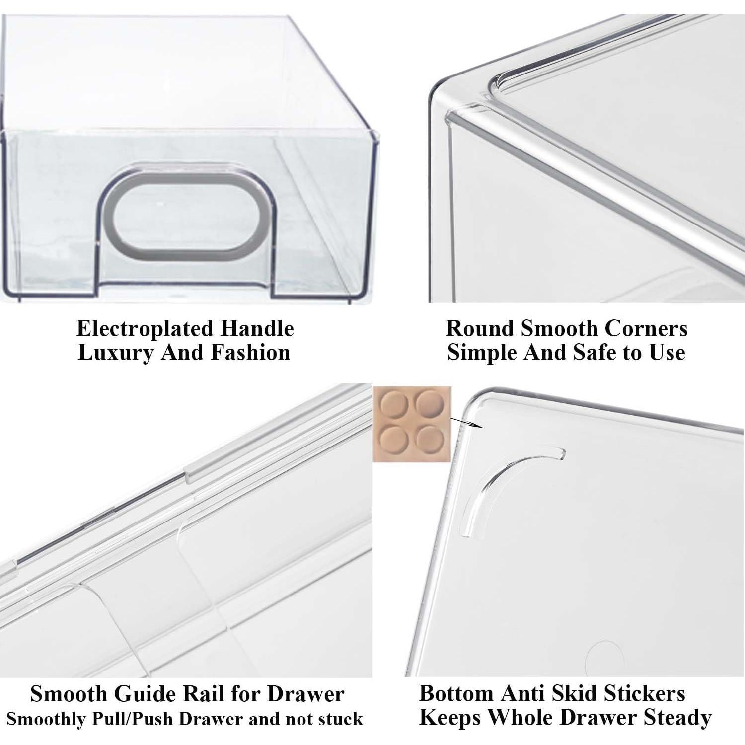 Organizadores de Refrigerador UNIKON 6 Piezas Apilables Blancos