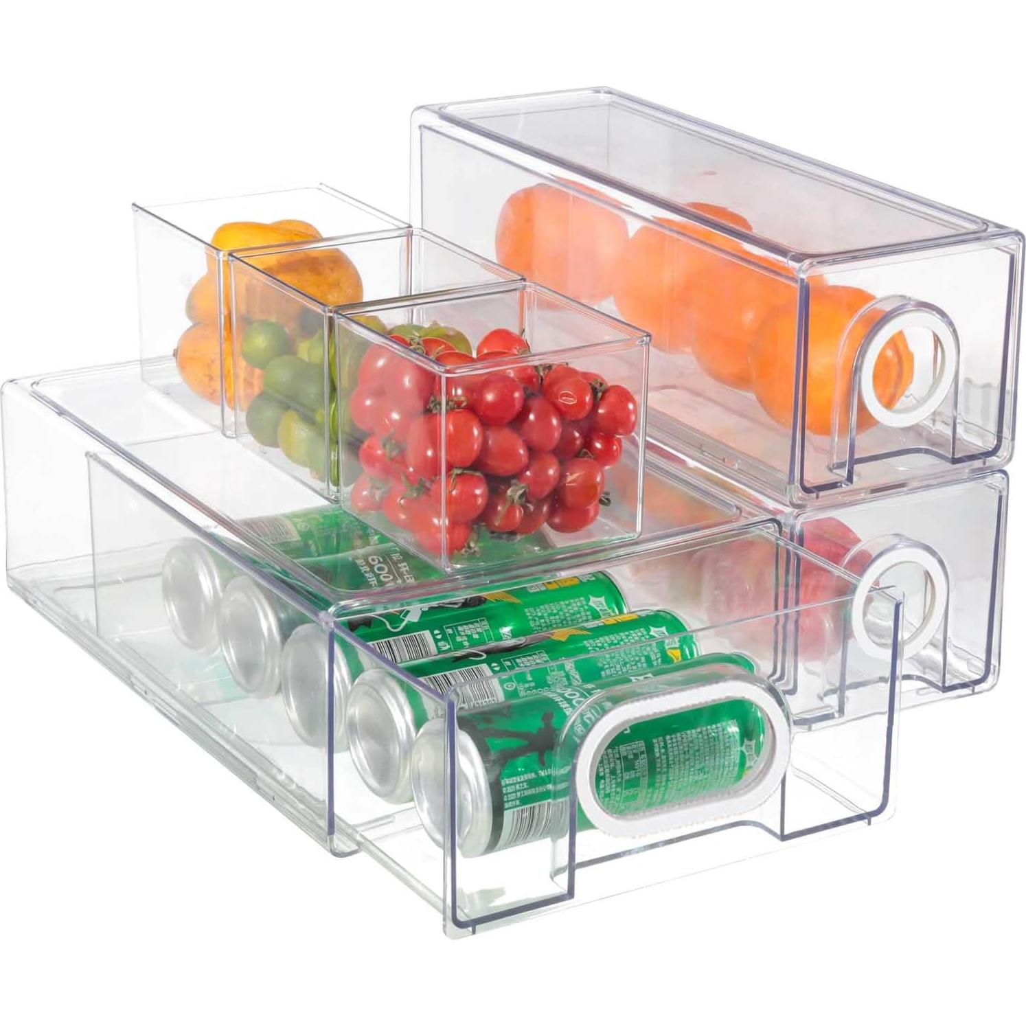 Organizadores de Refrigerador UNIKON 6 Piezas Apilables Blancos