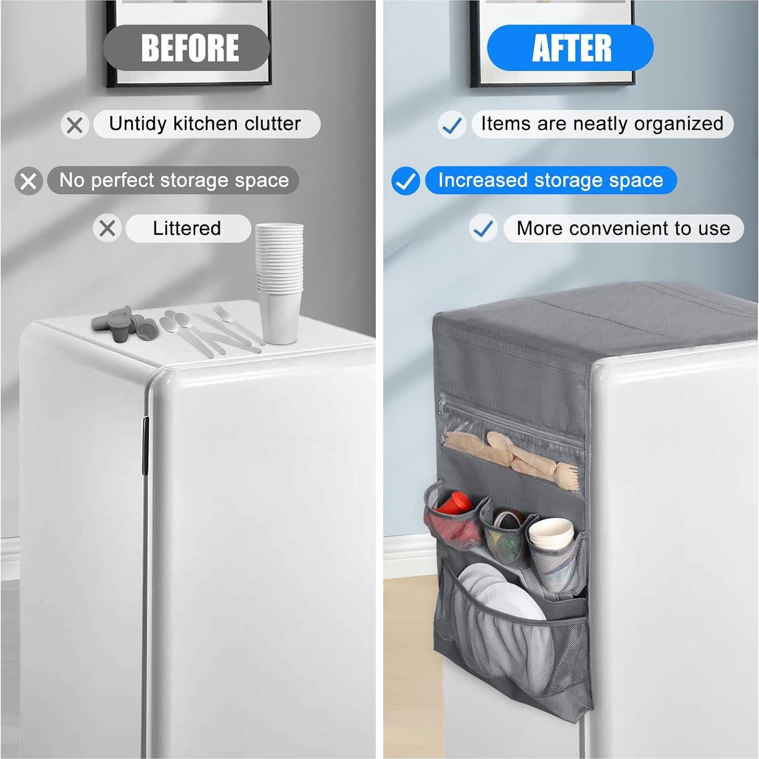 Organizador Colgante para Mini Nevera RGQSUN 140x40 cm 15 Bolsillos