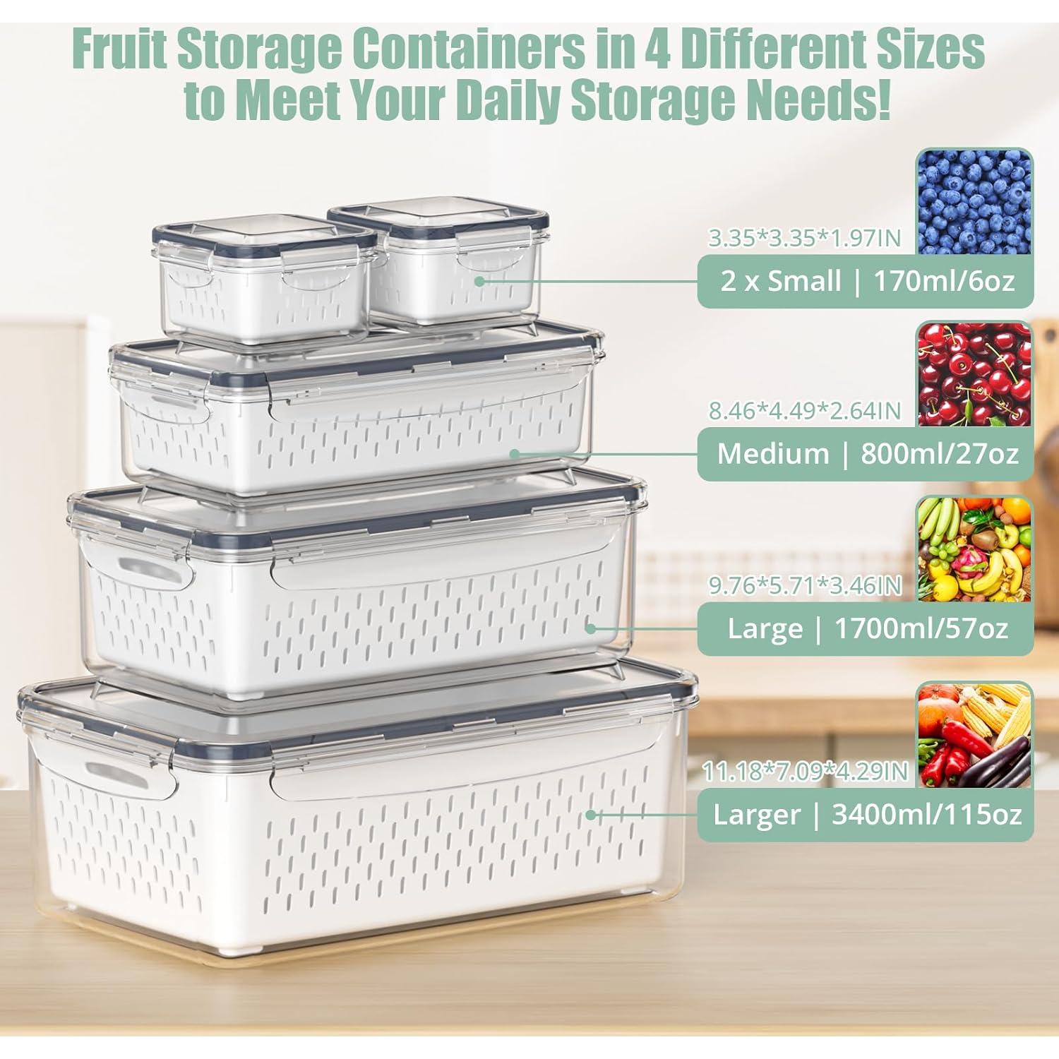 Juego de 5 Contenedores de Almacenamiento Hermético Anysig 3400ml