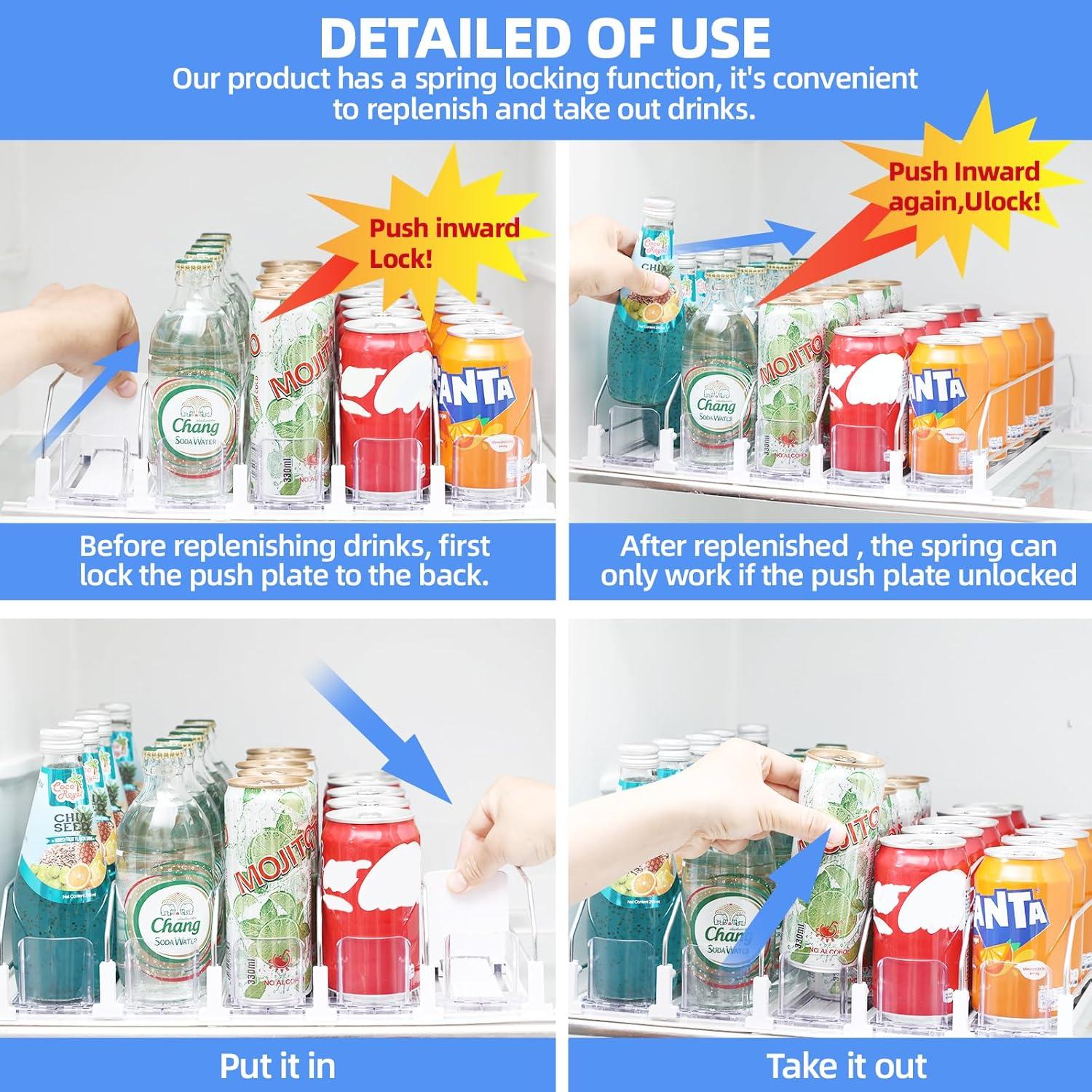 Organizador de Bebidas para Nevera GlintFy 5 Filas 25 Latas