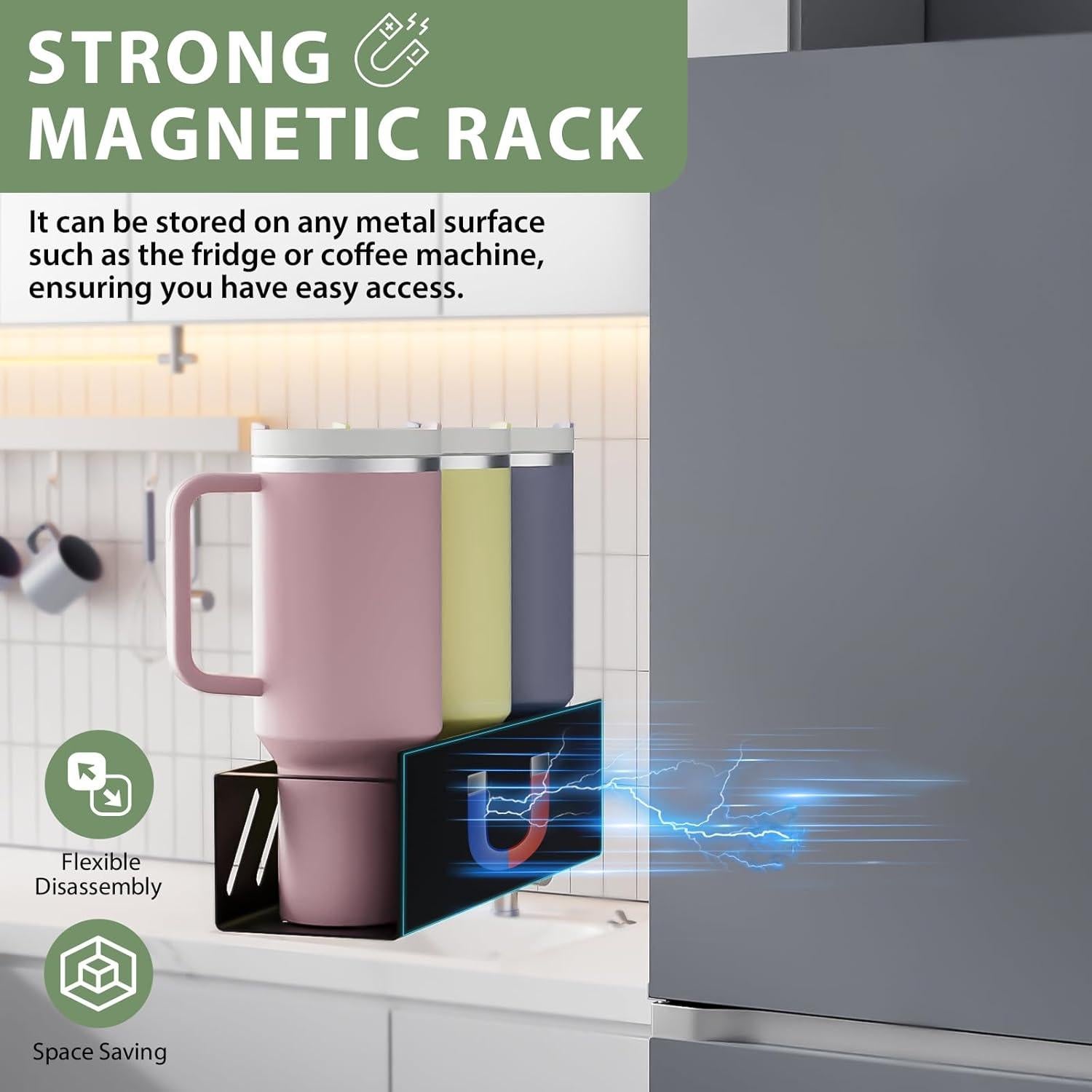 Organizador Magnético MOJOHAND para Tazas Stanley 40 oz - Negro