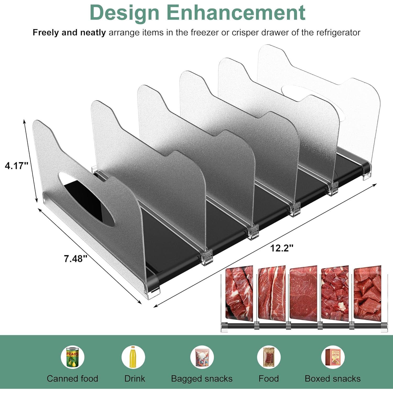 Organizador de Congelador SURETIVIAN 31x19x10 cm Ajustable Negro