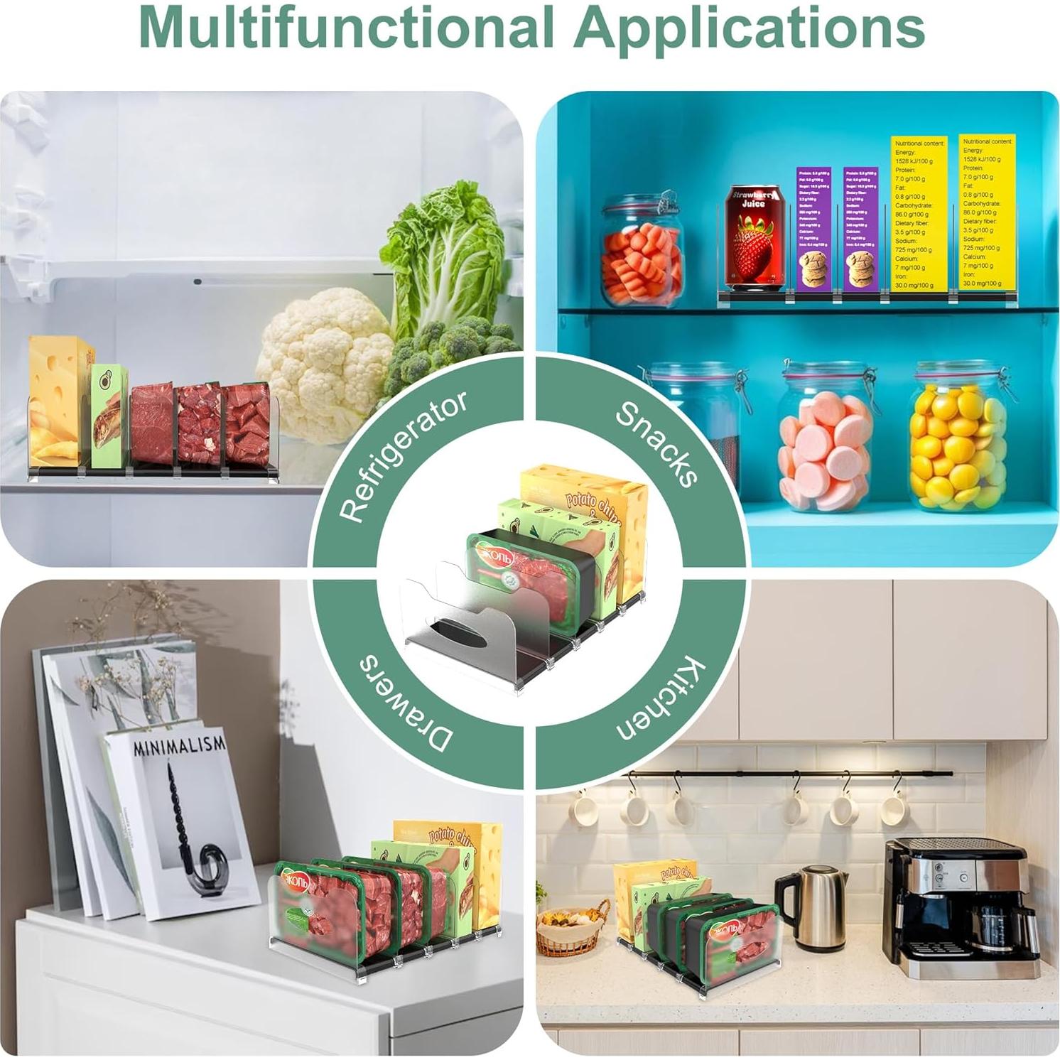 Organizador de Congelador SURETIVIAN 31x19x10 cm Ajustable Negro