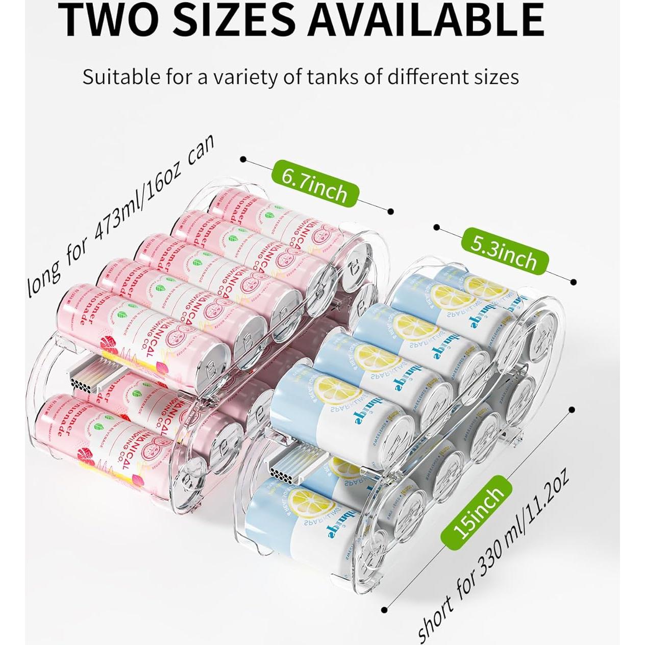 Organizador de Latas de Soda 2 Paquete foroyalife - Dispensador Automático para Refrigerador