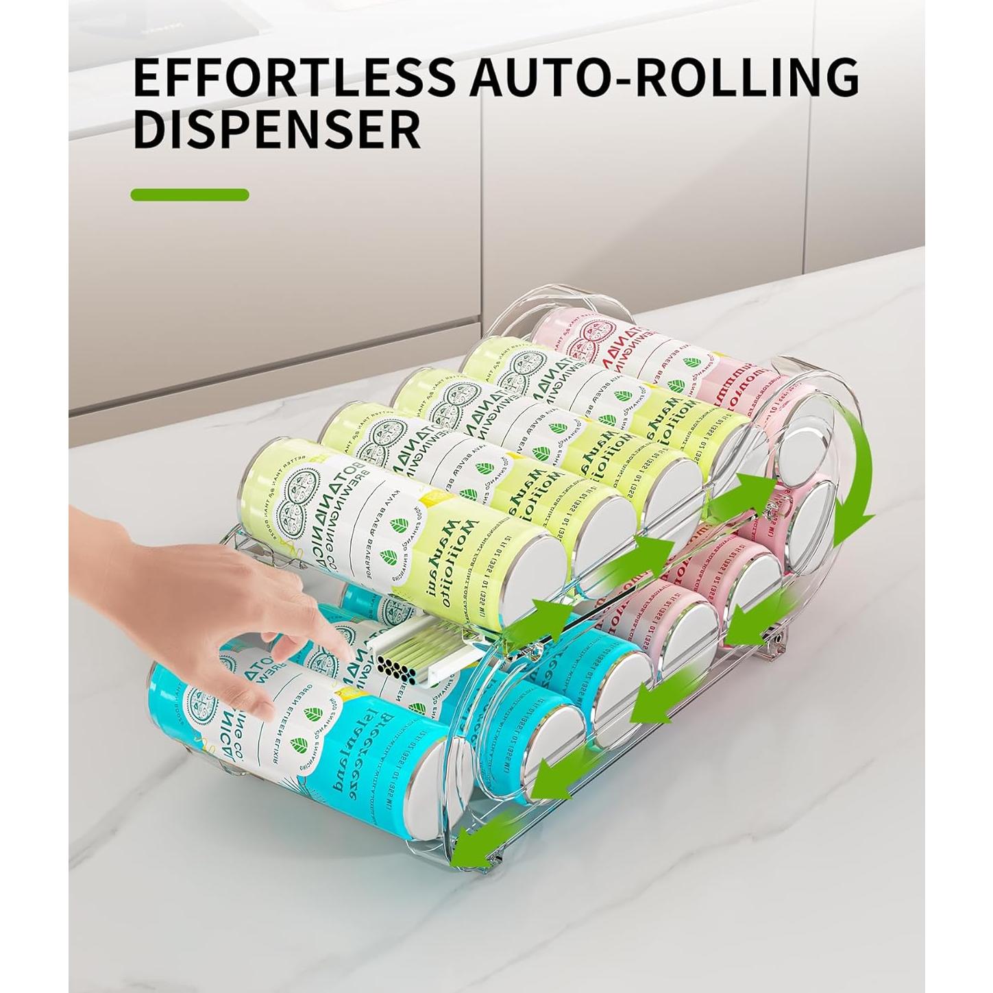 Organizador de Latas de Soda 2 Paquete foroyalife - Dispensador Automático para Refrigerador