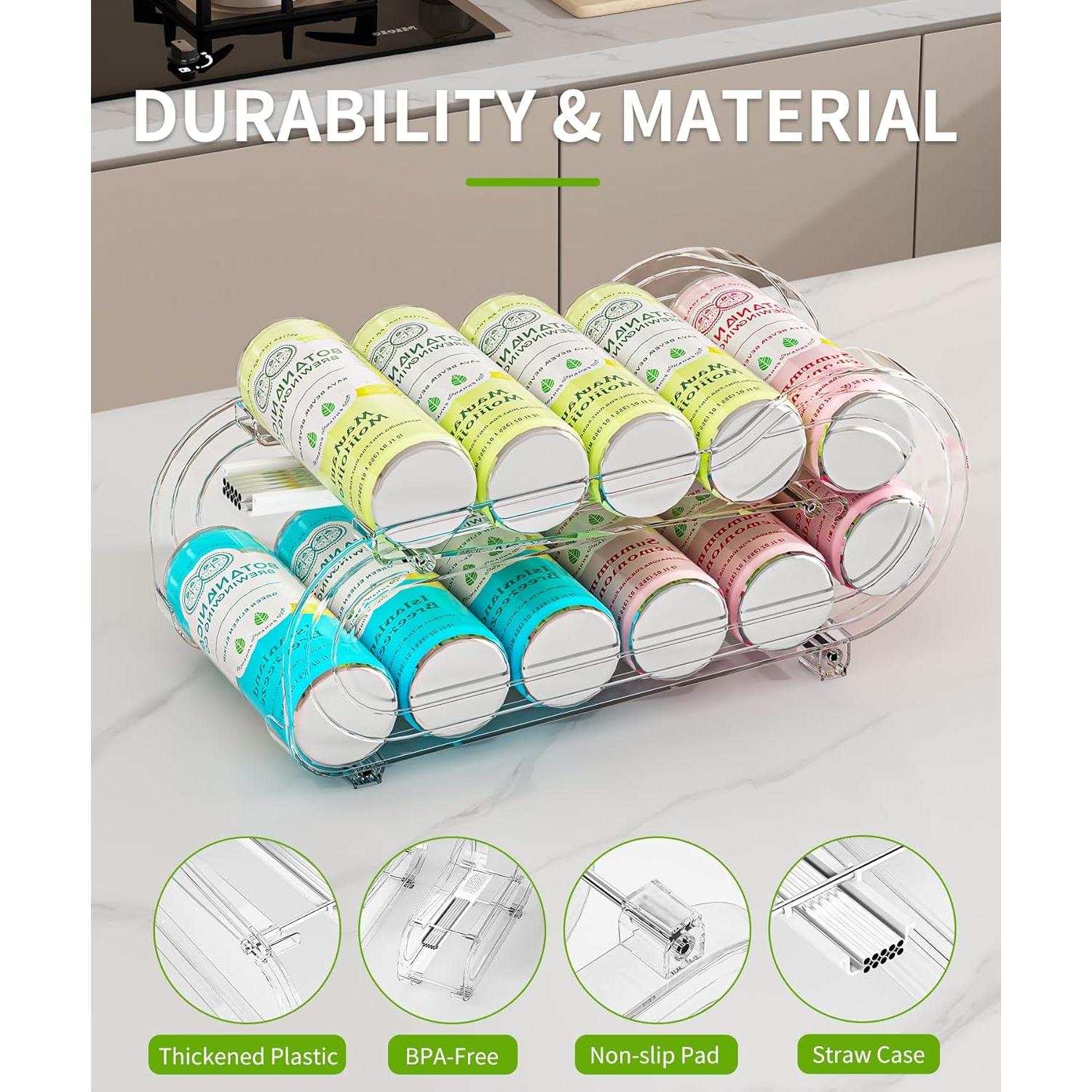 Organizador de Latas de Soda 2 Paquete foroyalife - Dispensador Automático para Refrigerador