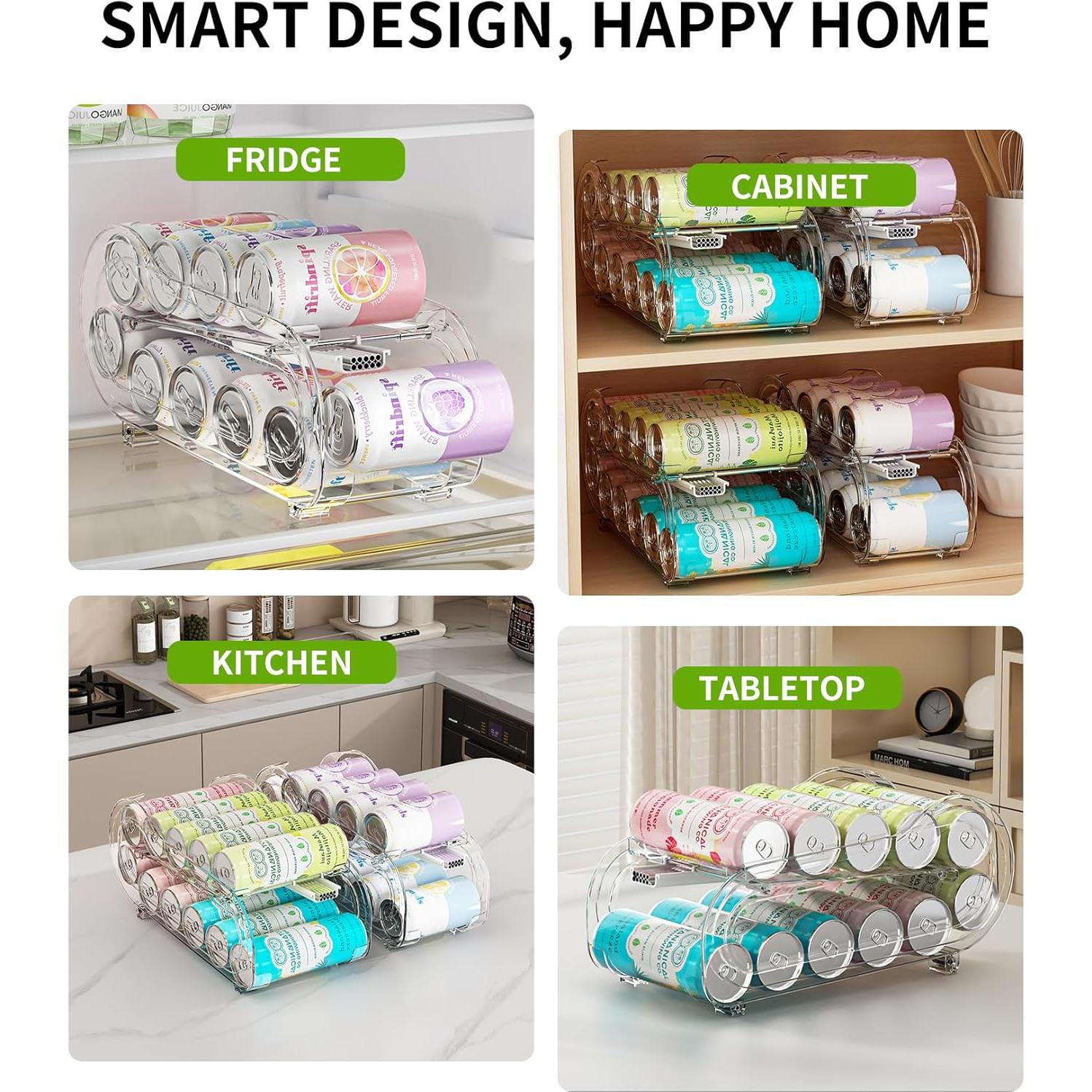 Organizador de Latas de Soda 2 Paquete foroyalife - Dispensador Automático para Refrigerador