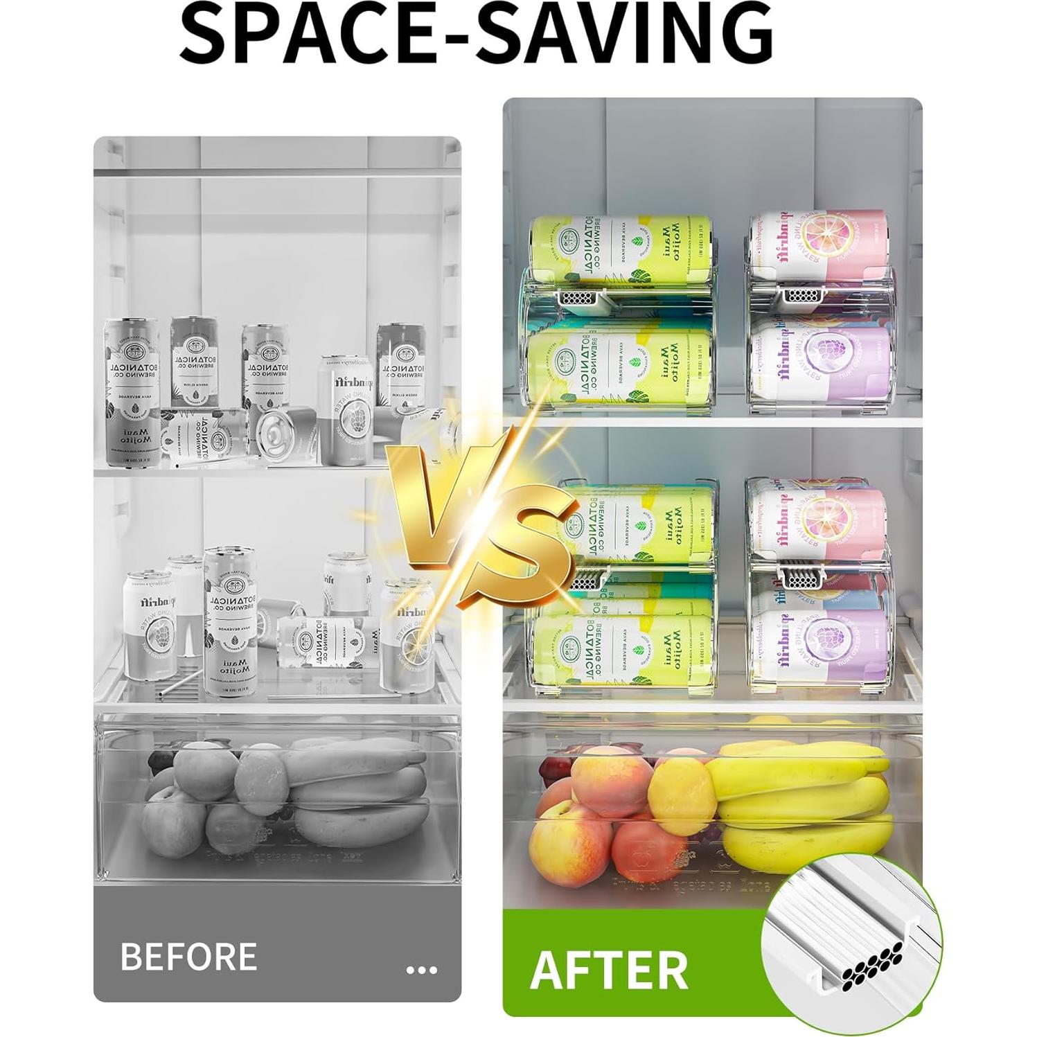 Organizador de Latas de Soda 2 Paquete foroyalife - Dispensador Automático para Refrigerador