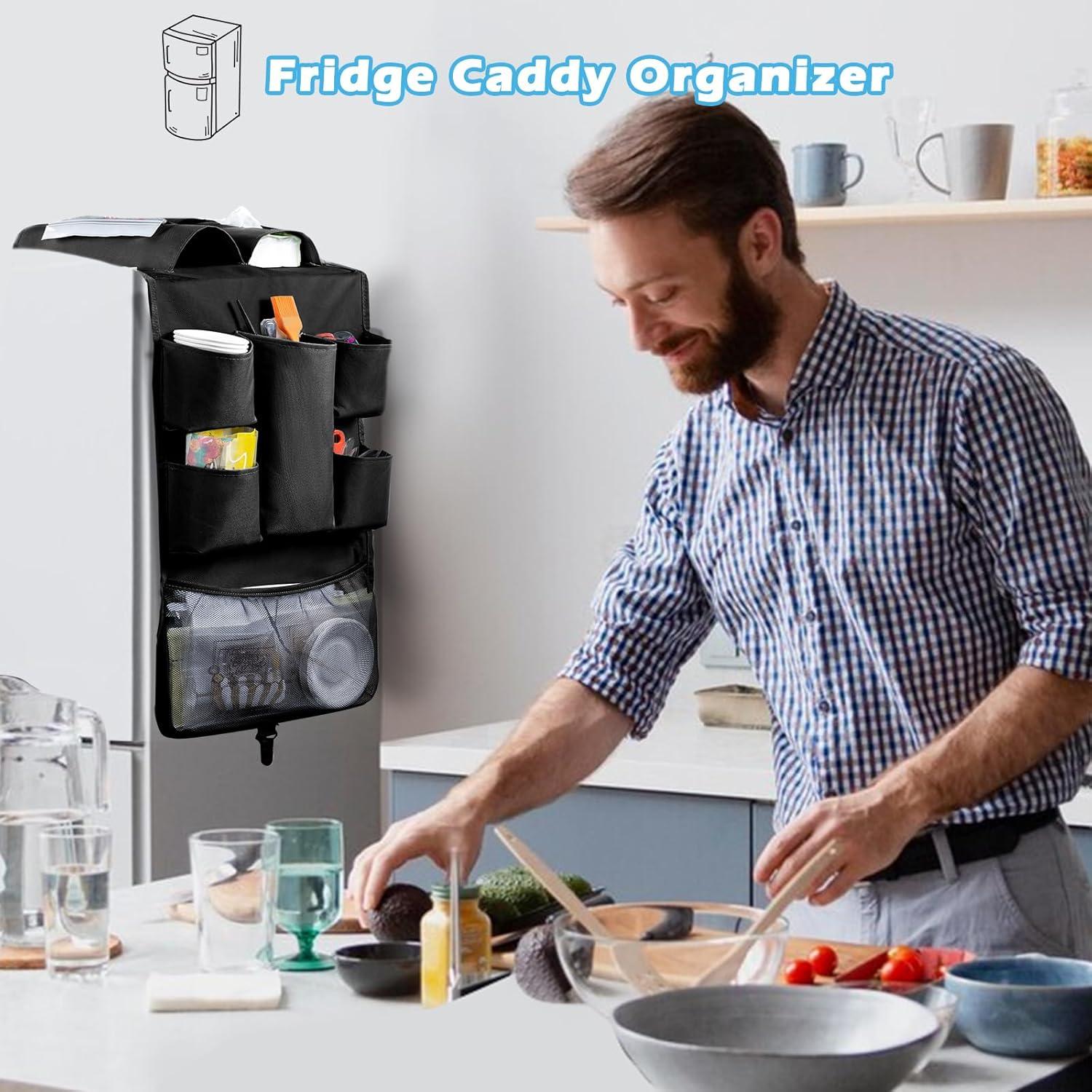 Organizador de Mini Nevera FRECOLSH 16 Bolsillos Negro 165 cm