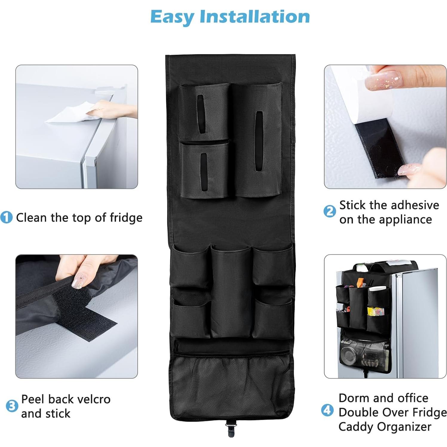 Organizador de Mini Nevera FRECOLSH 16 Bolsillos Negro 165 cm