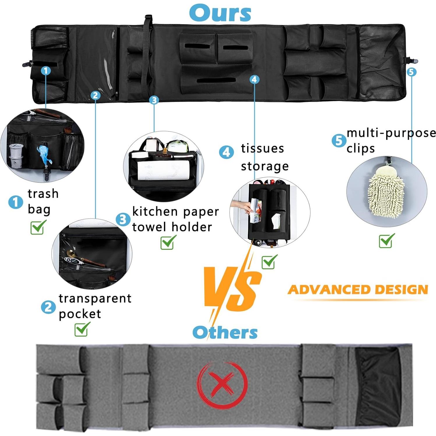 Organizador de Mini Nevera FRECOLSH 16 Bolsillos Negro 165 cm