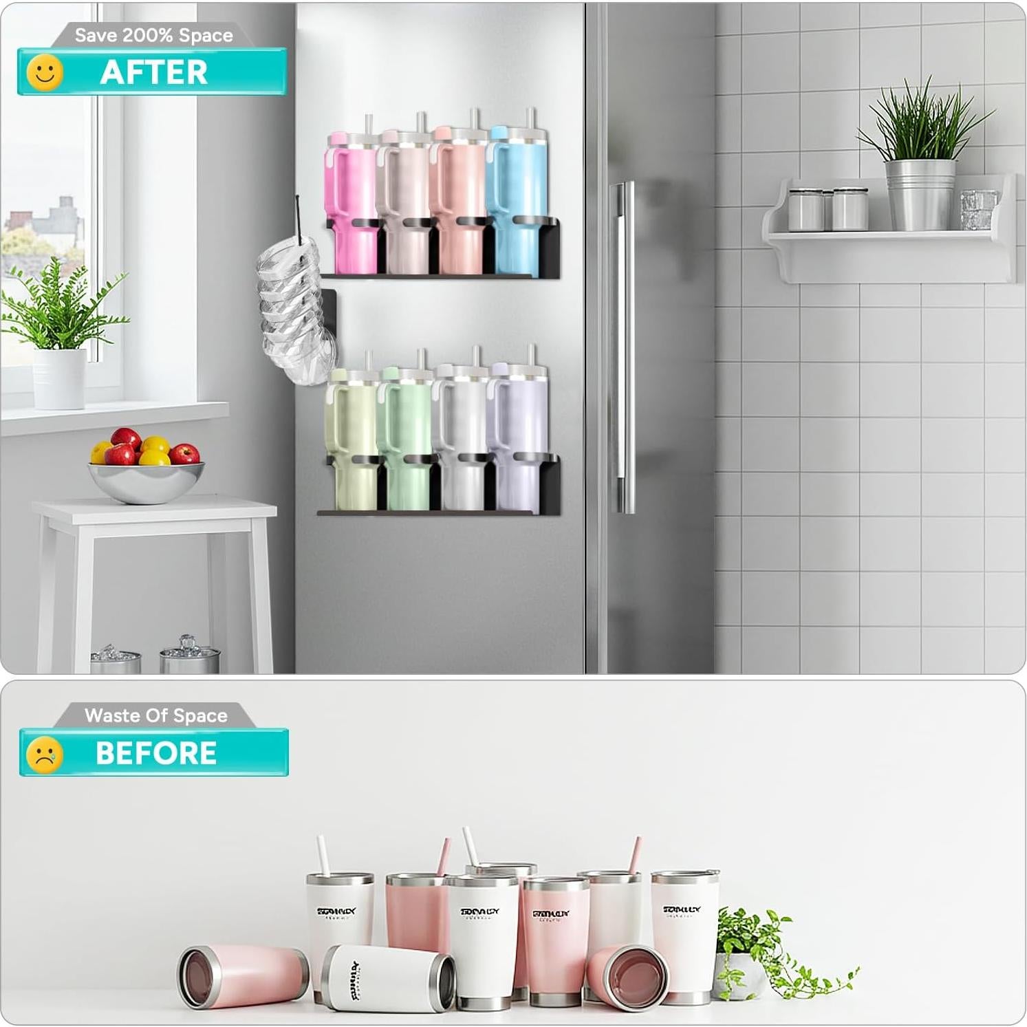 Soporte Magnético para Tazas Stanley 20/30/40 oz - Organizador Negro