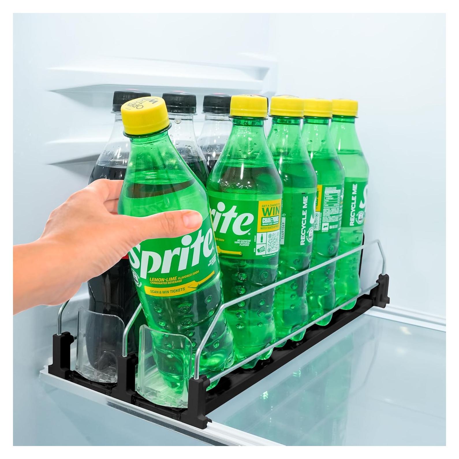 Organizador de Bebidas Sip Sort 2 Filas Negro para Nevera