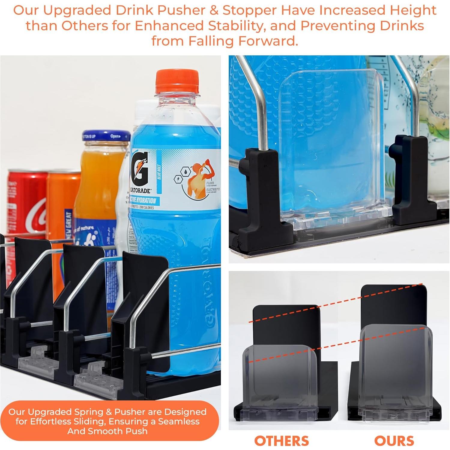 Organizador de Bebidas Sip Sort 2 Filas Negro para Nevera