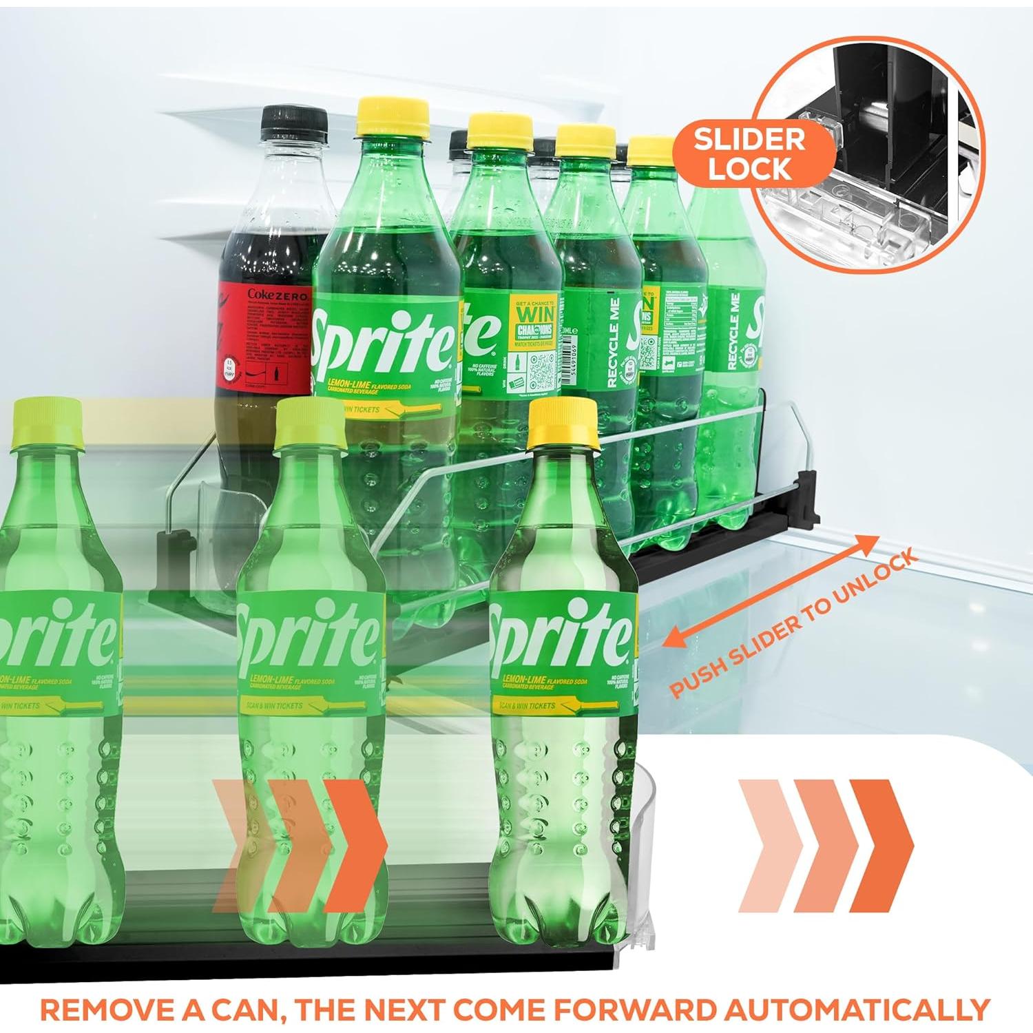 Organizador de Bebidas Sip Sort 2 Filas Negro para Nevera