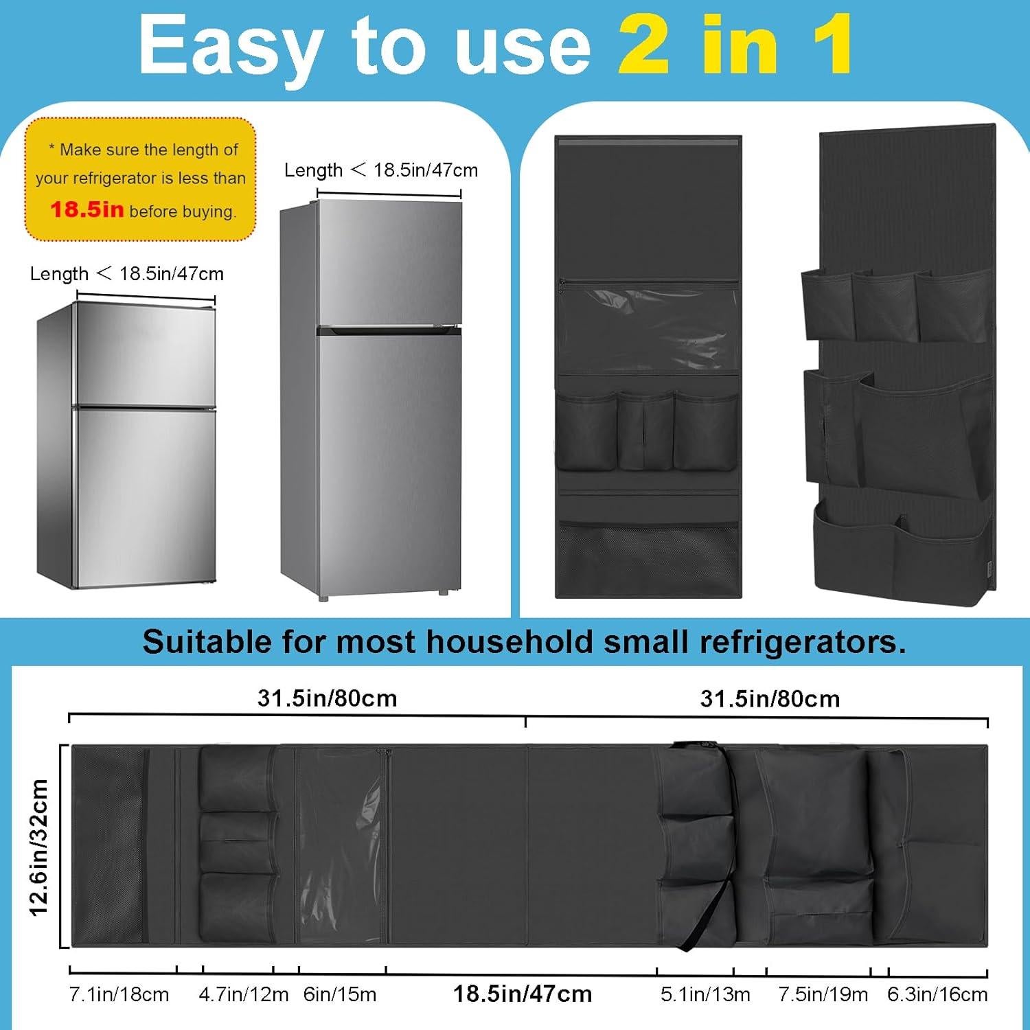 Organizador de Mini Nevera Homyfort 14 Bolsillos Negro