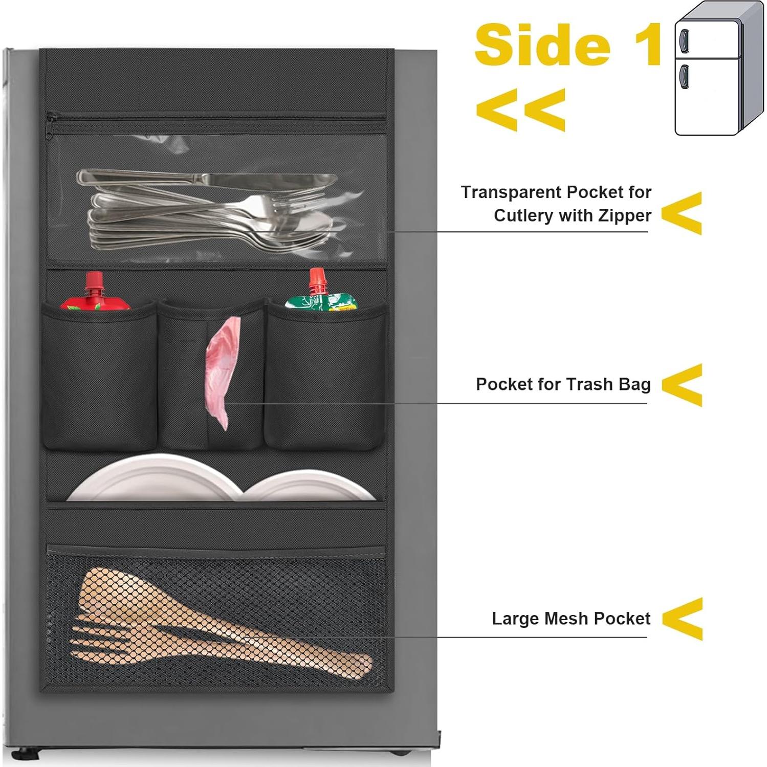 Organizador de Mini Nevera Homyfort 14 Bolsillos Negro