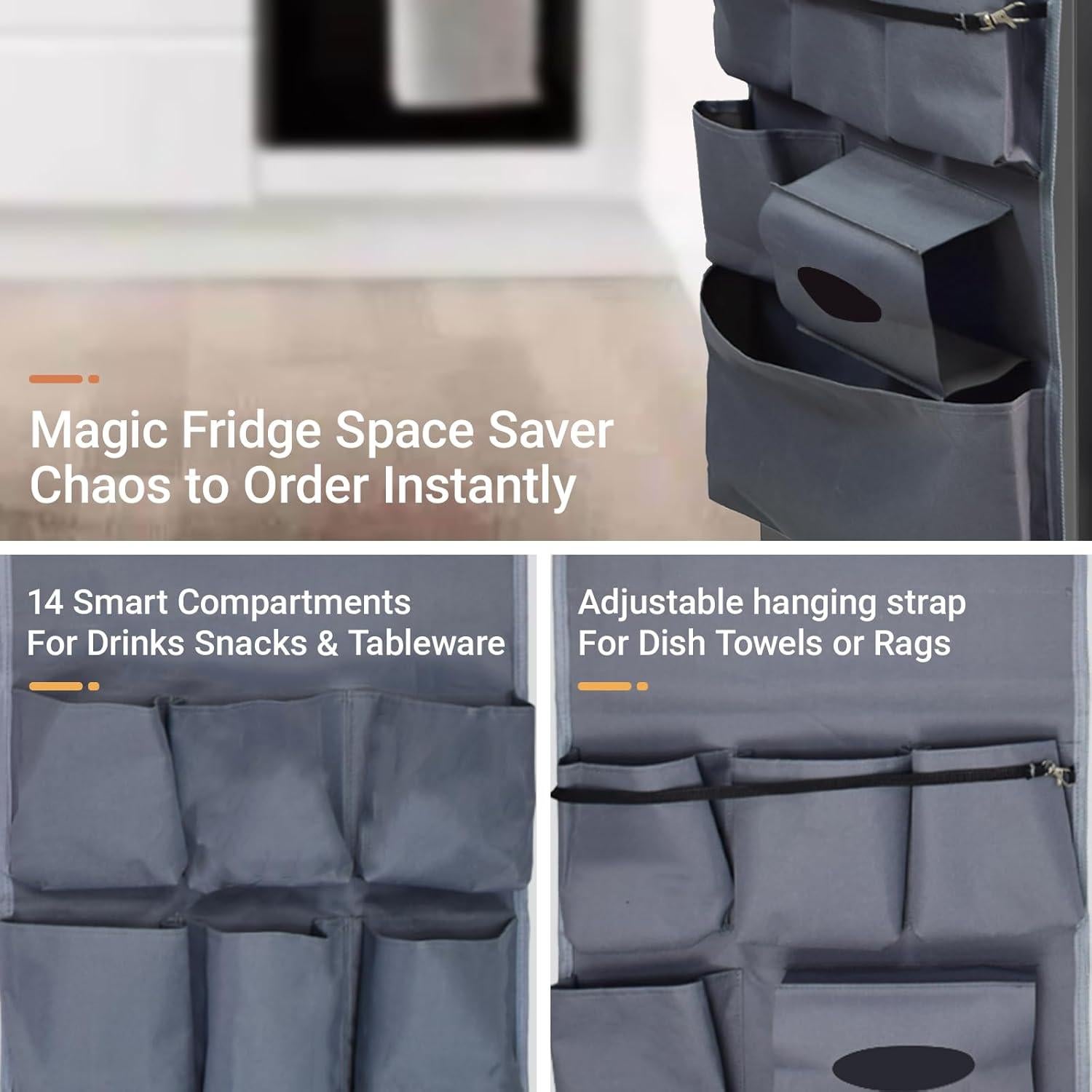 Organizador Magnético para Mini Nevera Pikpops - 13 Bolsillos Gris