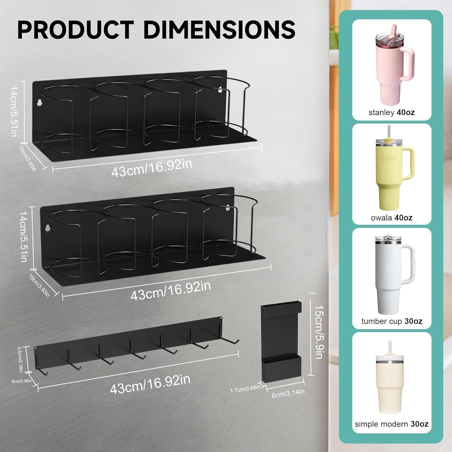 Soporte Magnético para Tazas Stanley Turesmith - Organizador 8 Vasos