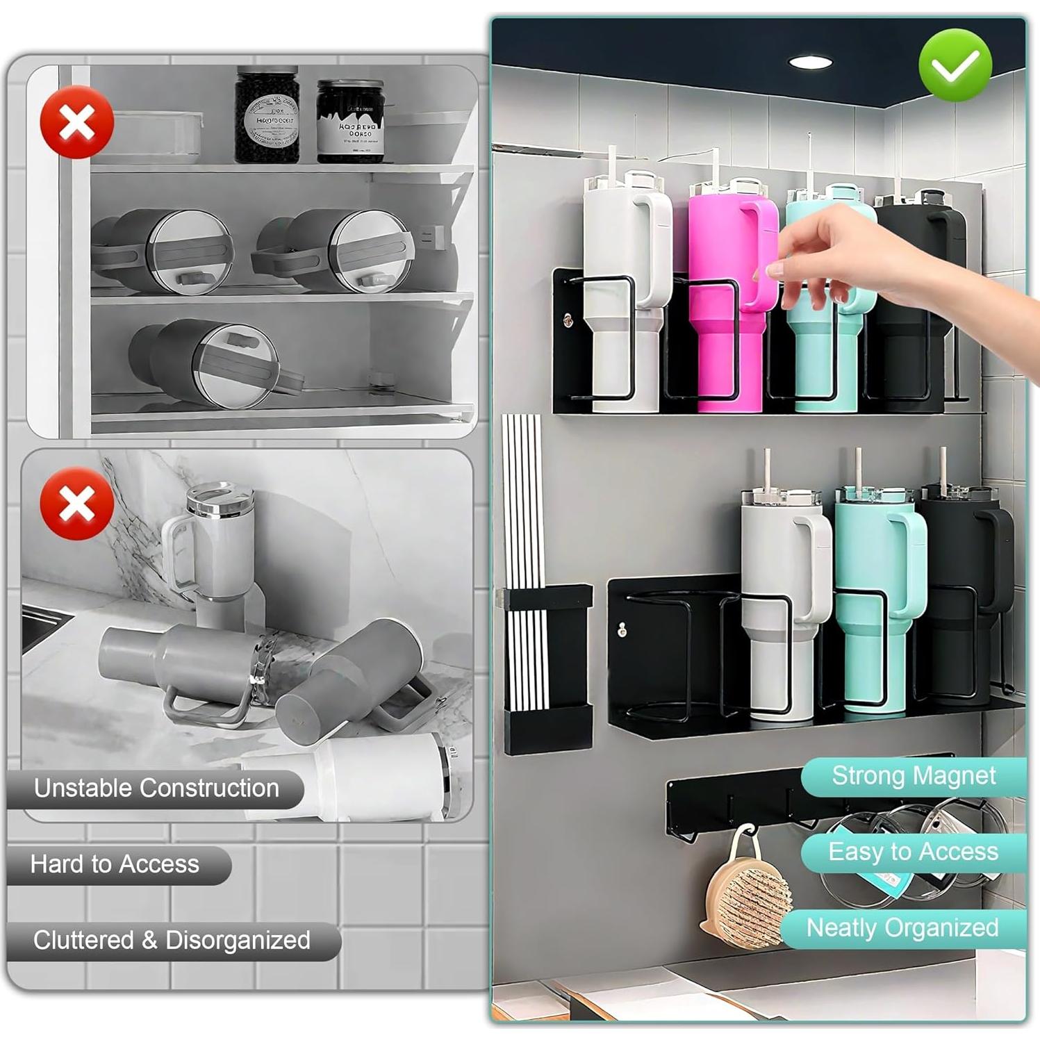 Soporte Magnético para Tazas Stanley Turesmith - Organizador 8 Vasos