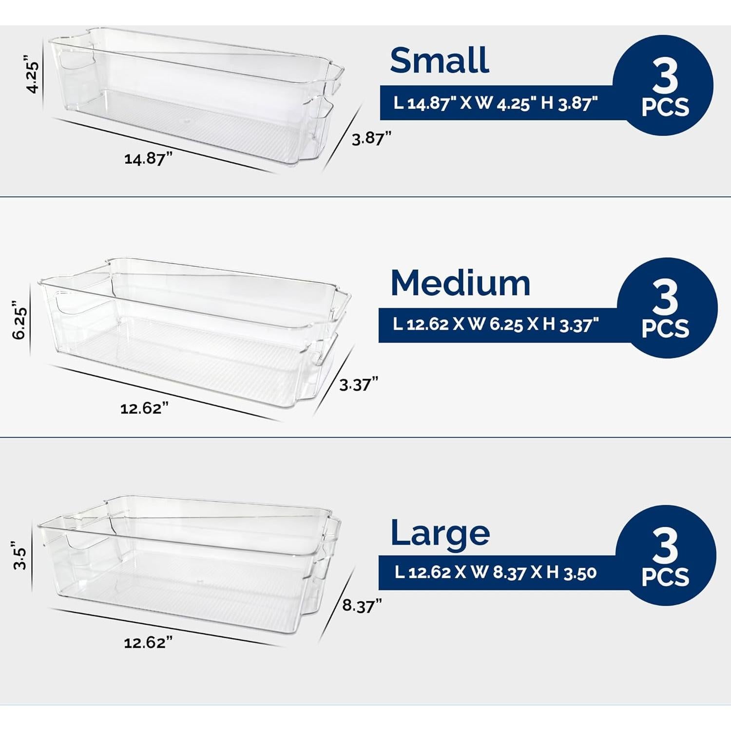 Paquete de 3 Contenedores Apilables Merrick 15.88x8.57cm