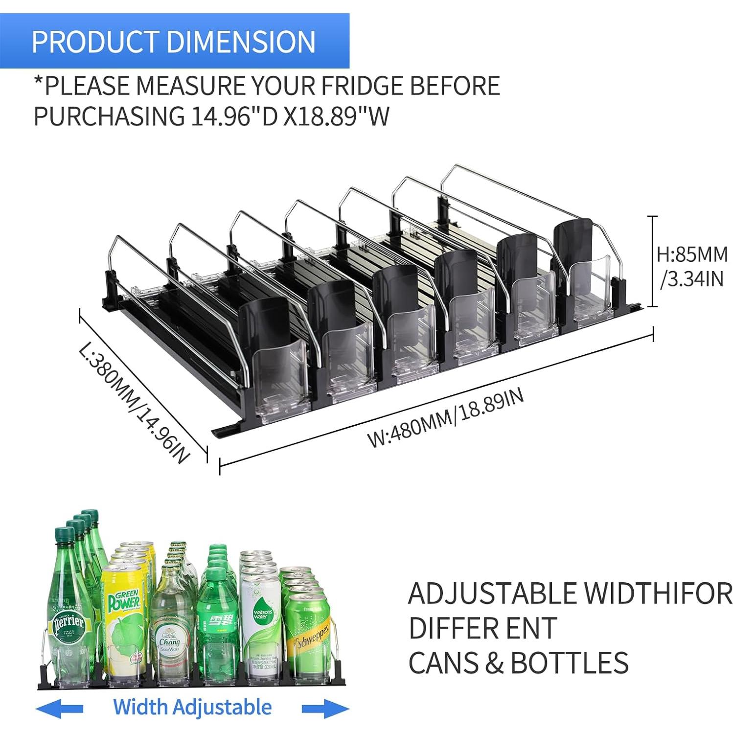 Organizador de Bebidas Herryero para Nevera, 6 Filas, 30-35 Latas